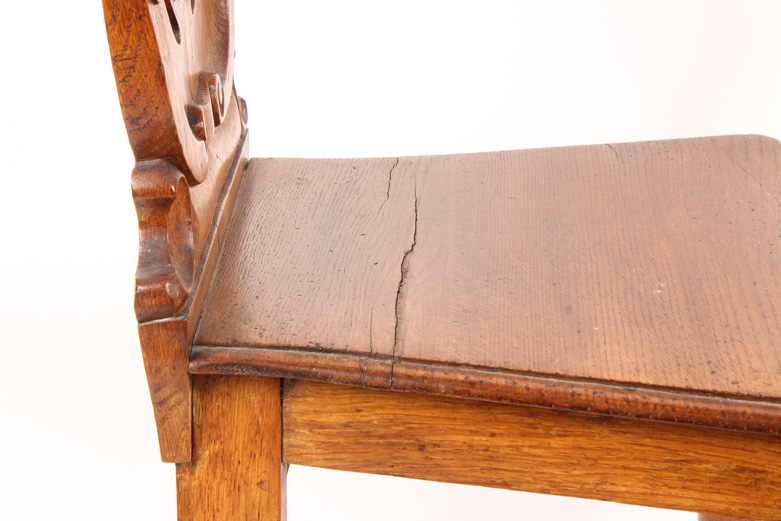 Antique 19th Century Carved Oak Hall Chair