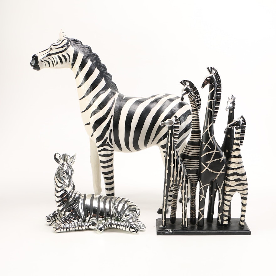 Assortment of Zebra Figurines including "Heritage by Jay"