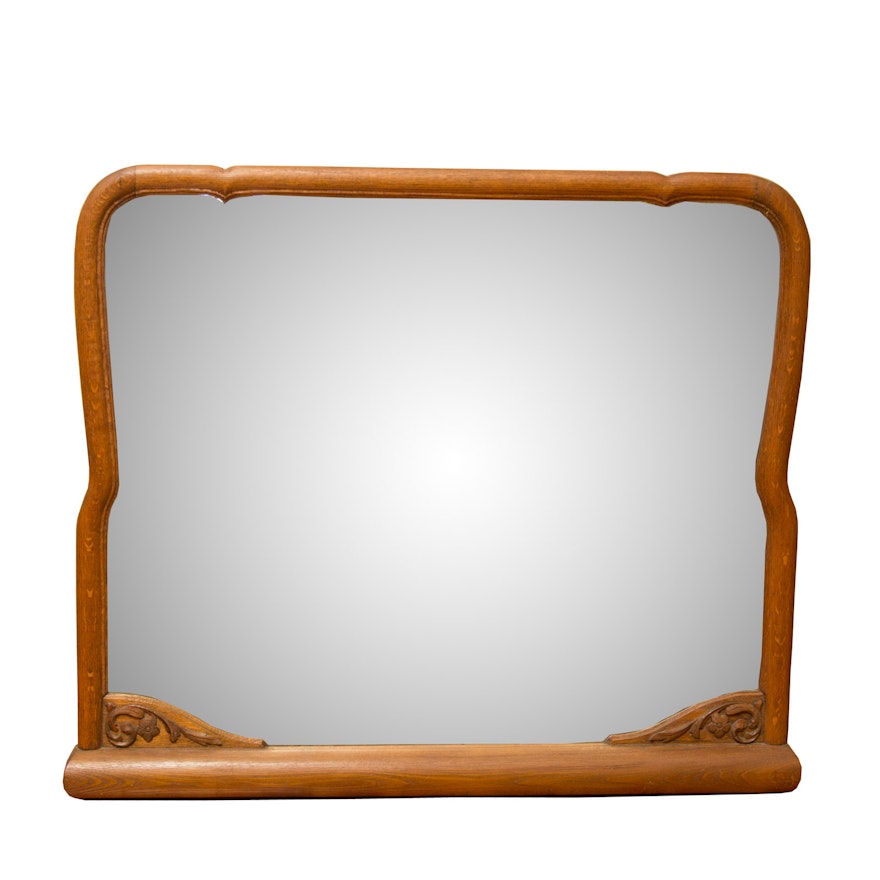 Decorative Oak Framed Wall Mirror