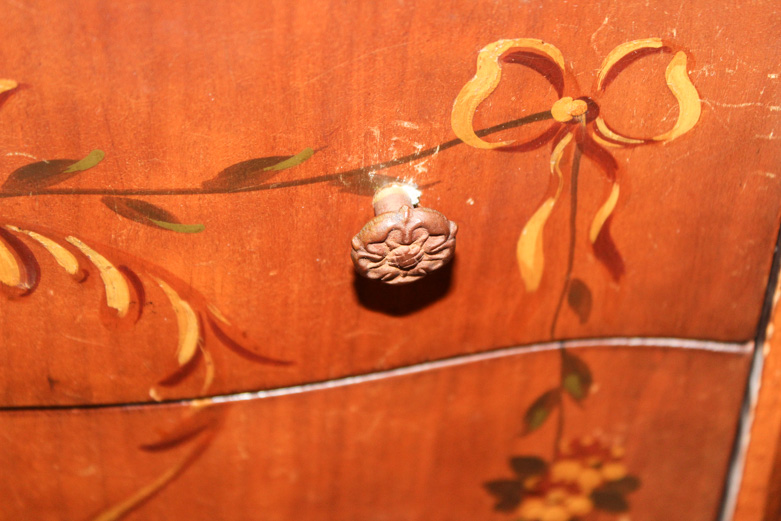 Pair of Vintage French-Inspired Tole Painted Nightstands