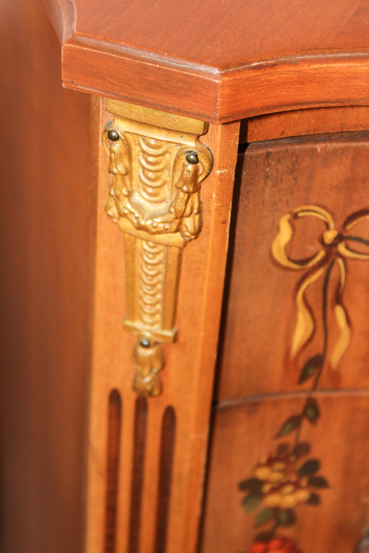 Pair of Vintage French-Inspired Tole Painted Nightstands