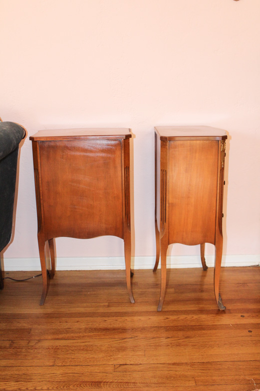 Pair of Vintage French-Inspired Tole Painted Nightstands