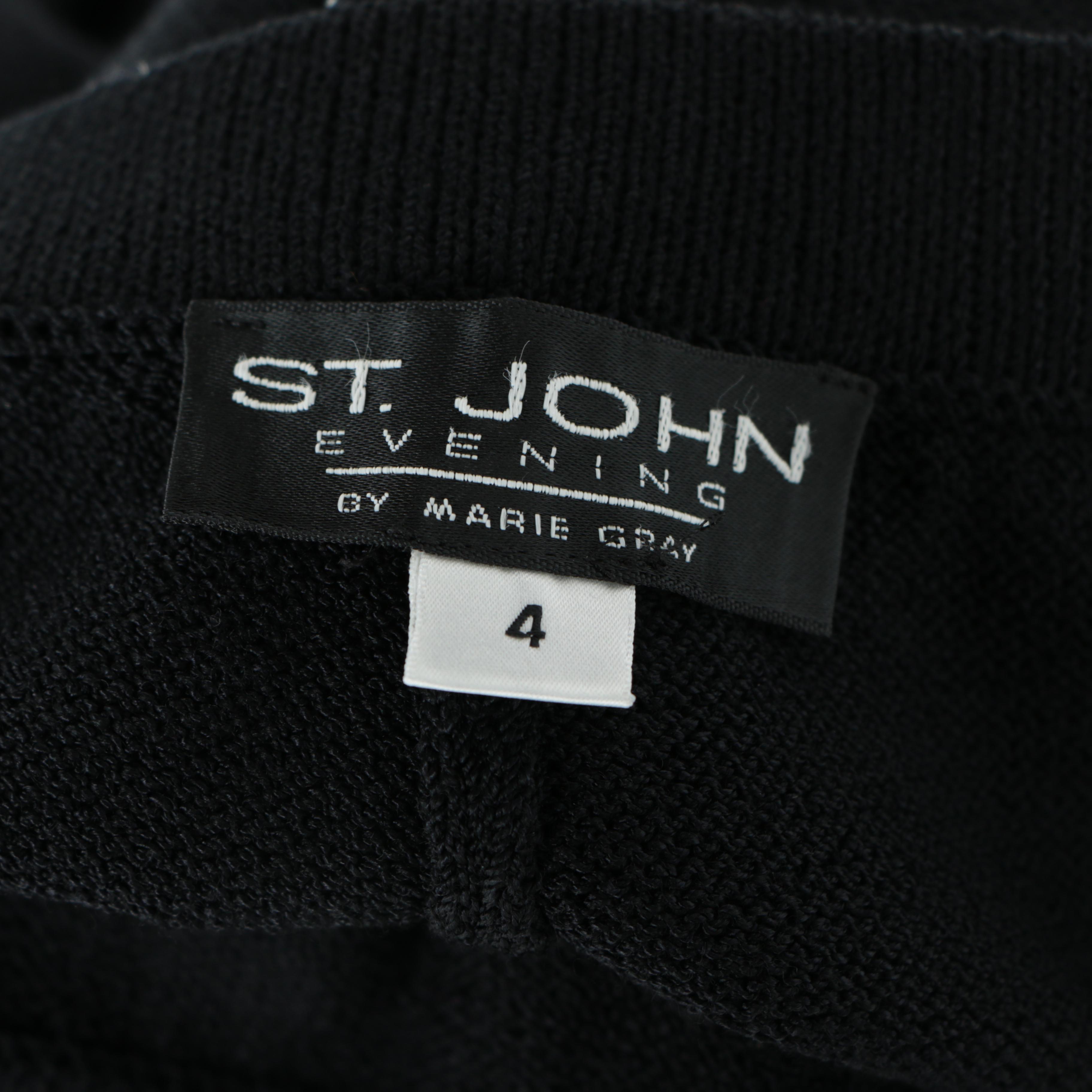 St. John Evening Black Knit Pants