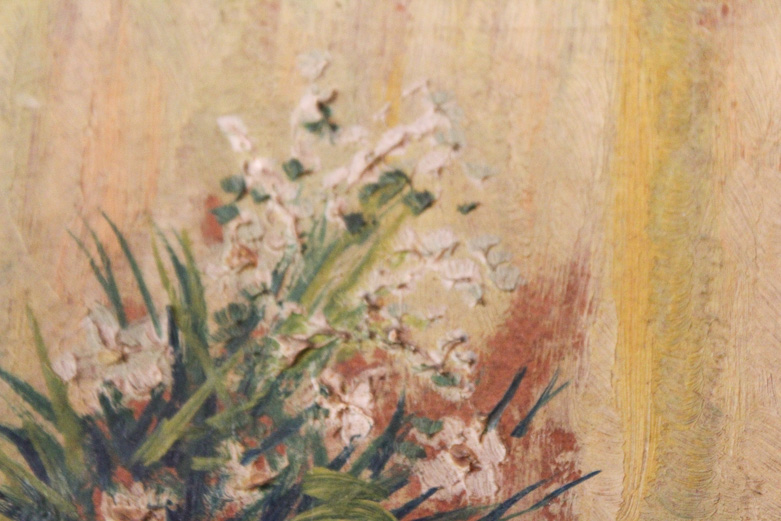 Leighton C. Hamilton Oil on Board Painting of a Floral Still Life