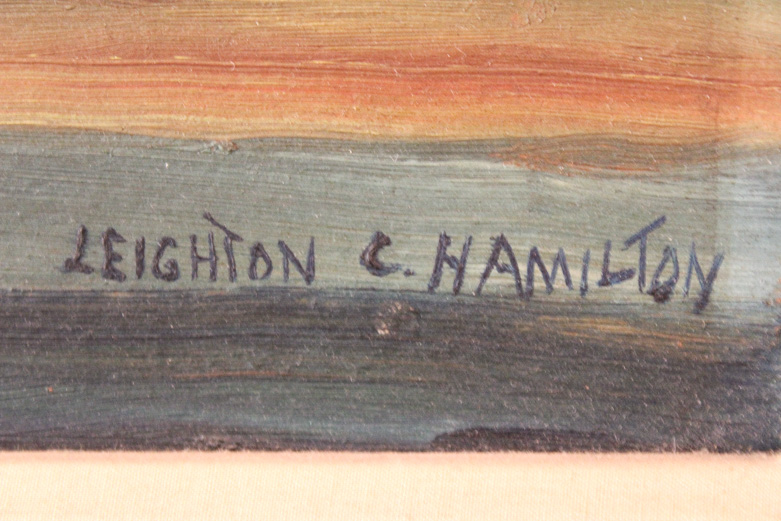 Leighton C. Hamilton Oil on Board Painting of a Floral Still Life