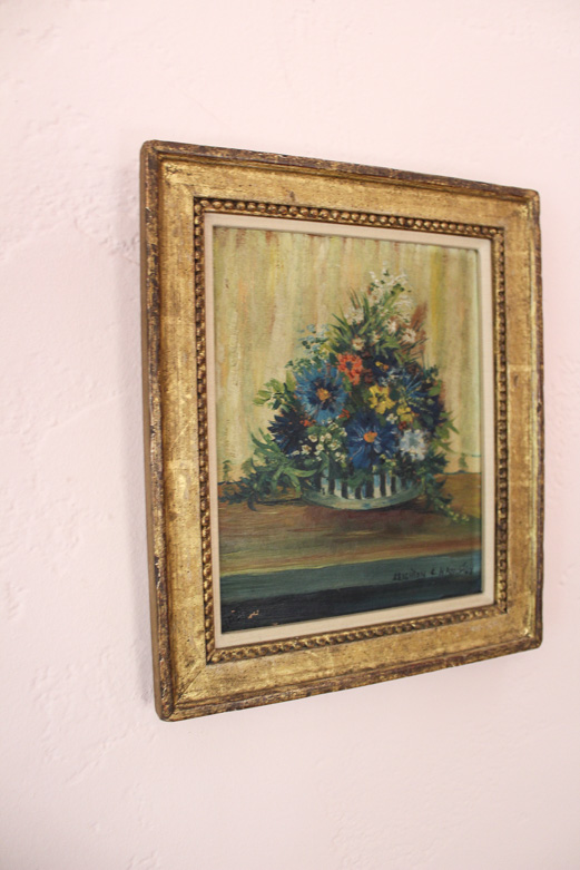 Leighton C. Hamilton Oil on Board Painting of a Floral Still Life