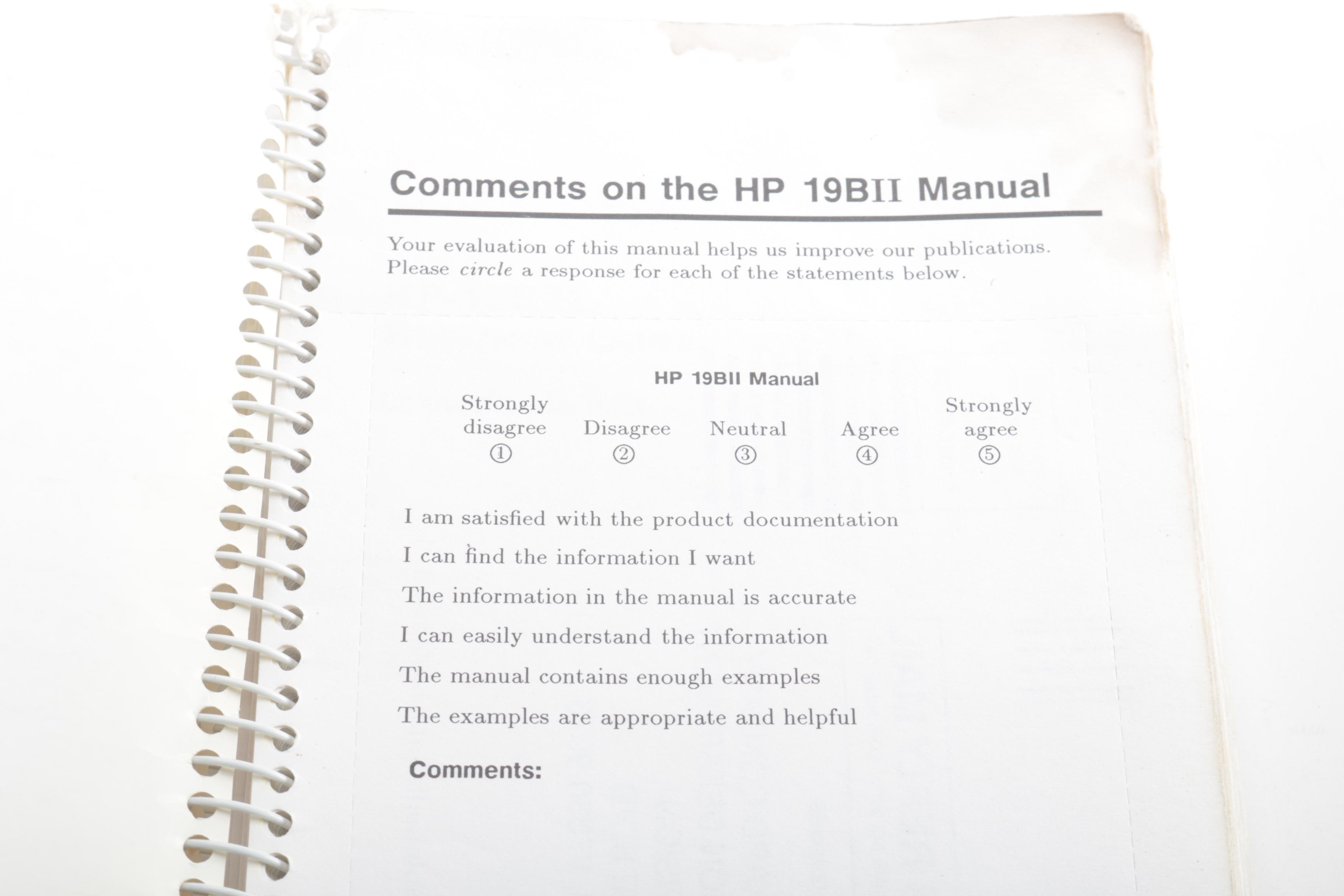 1989 HP Financial Calculator with Manual