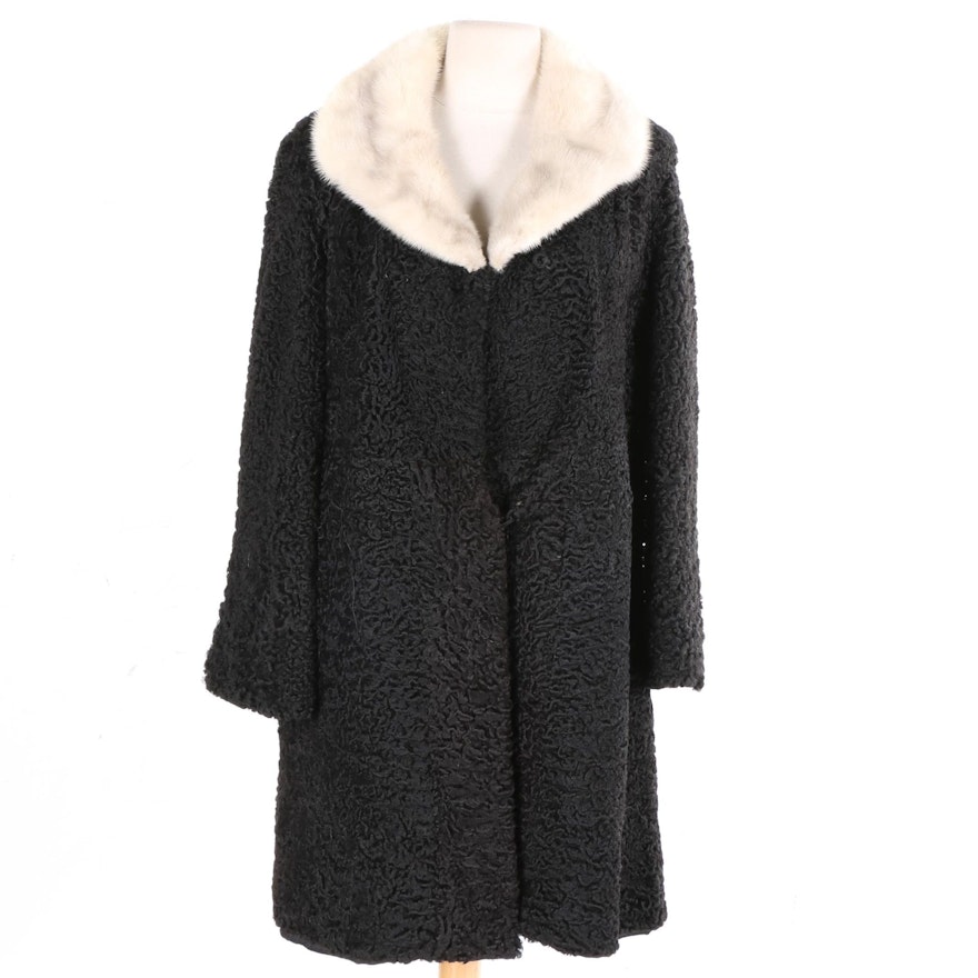 Persian Lamb Coat With Mink Collar