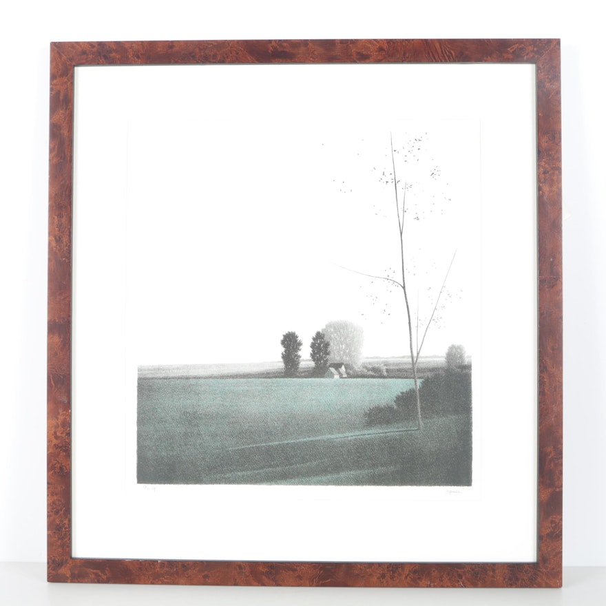 Robert Kipniss Artist Proof Lithograph "Fields at Morning"