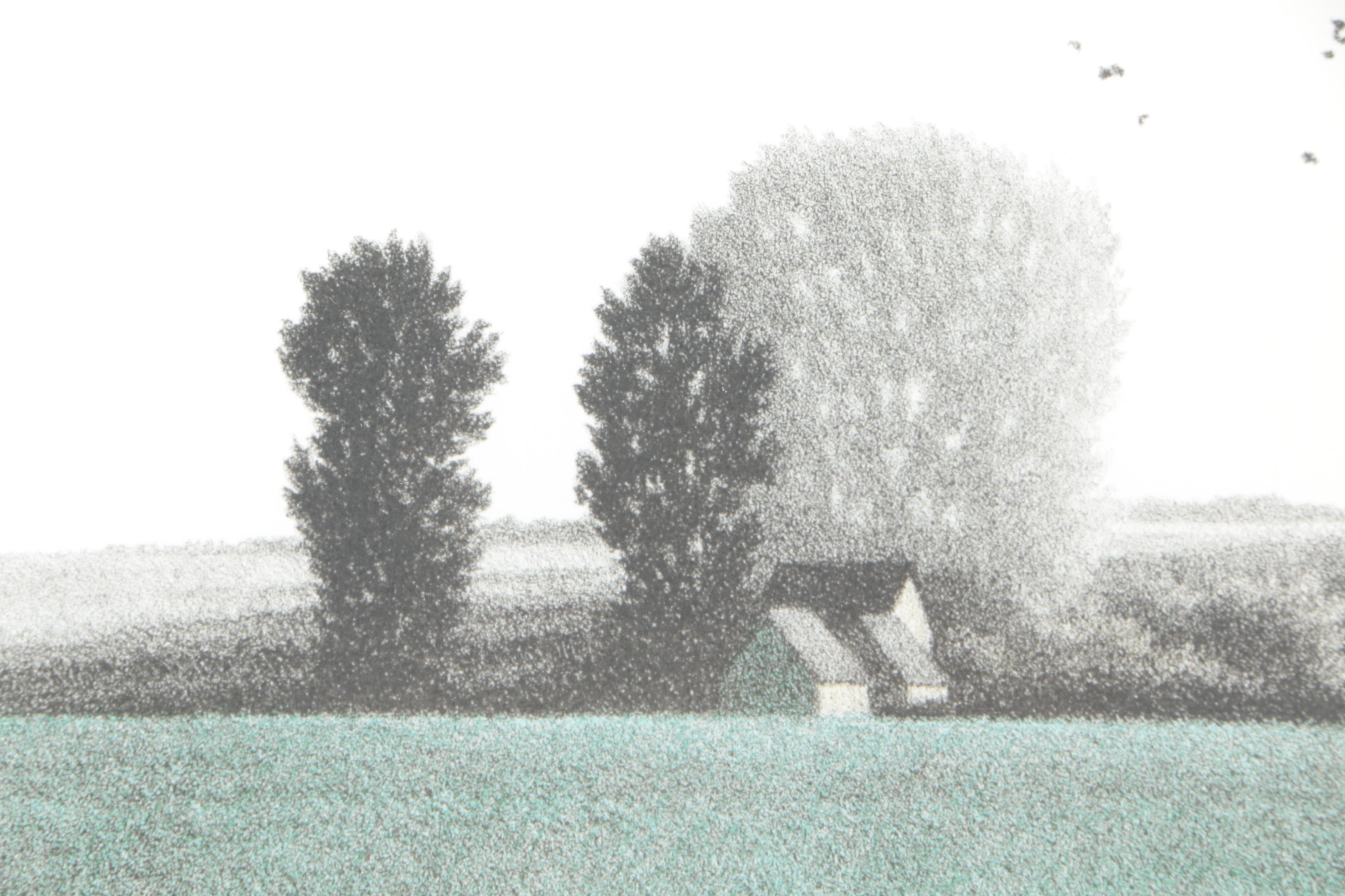 Robert Kipniss Artist Proof Lithograph "Fields at Morning"
