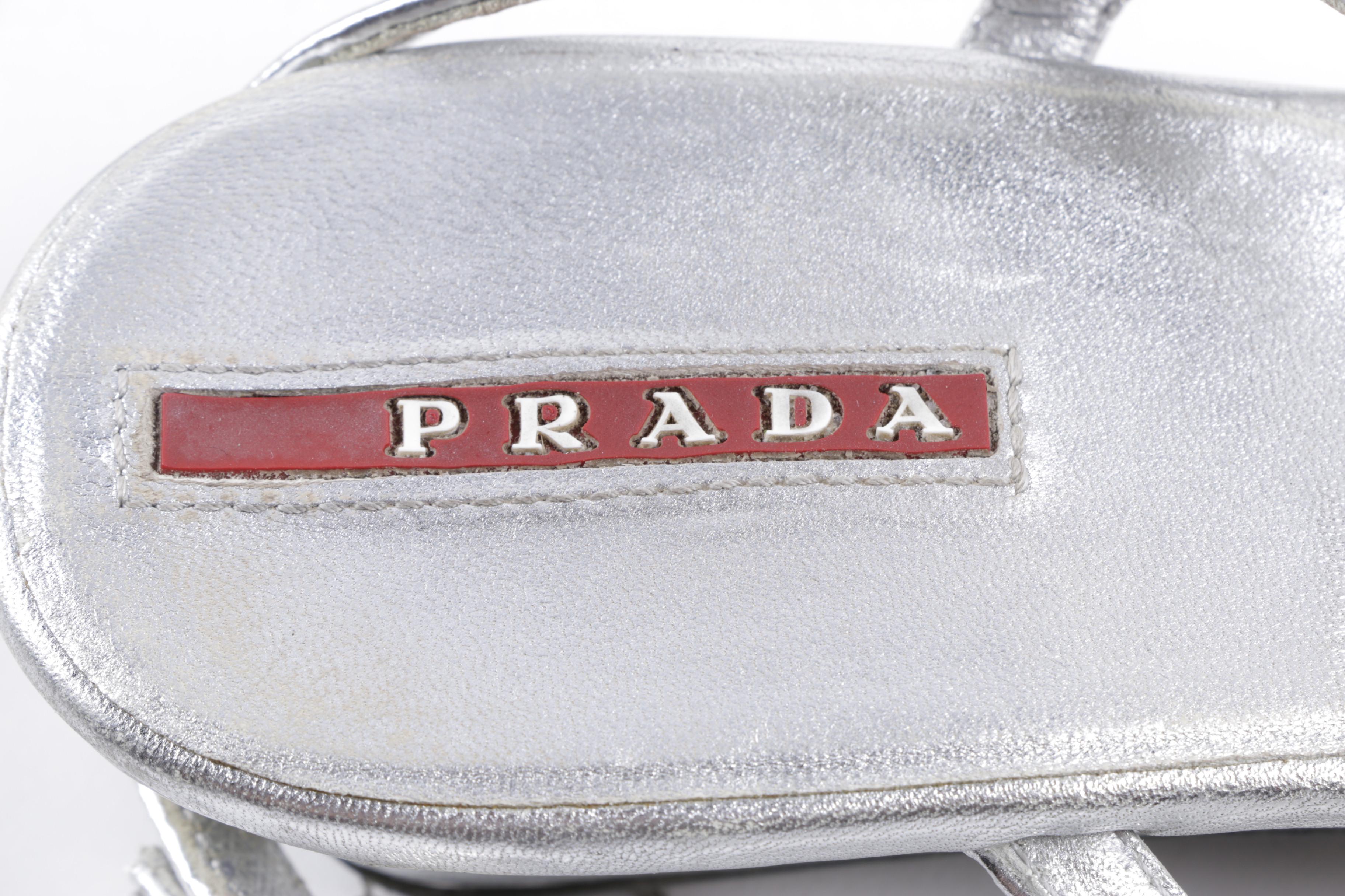 Prada Metallic Sandals