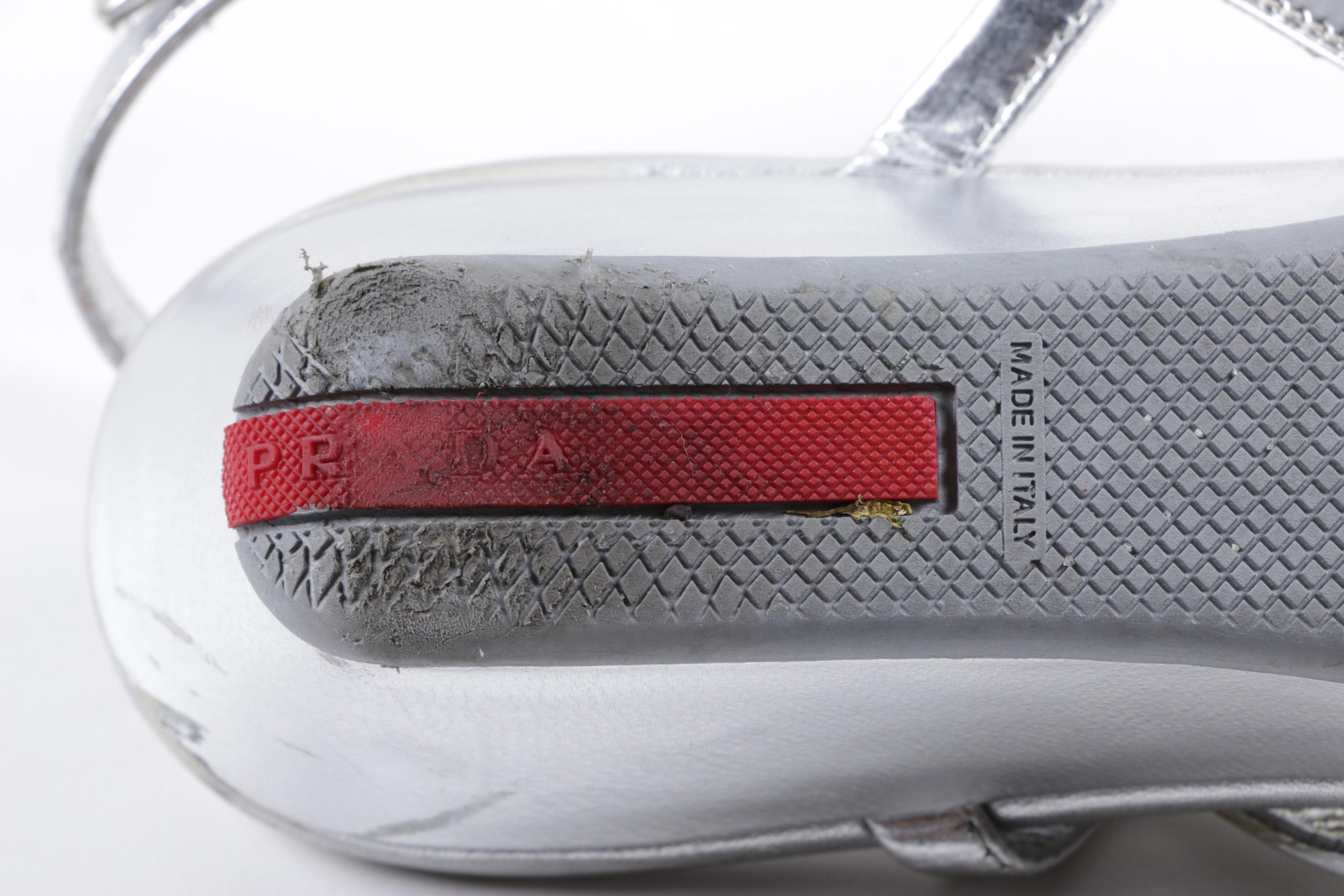 Prada Metallic Sandals