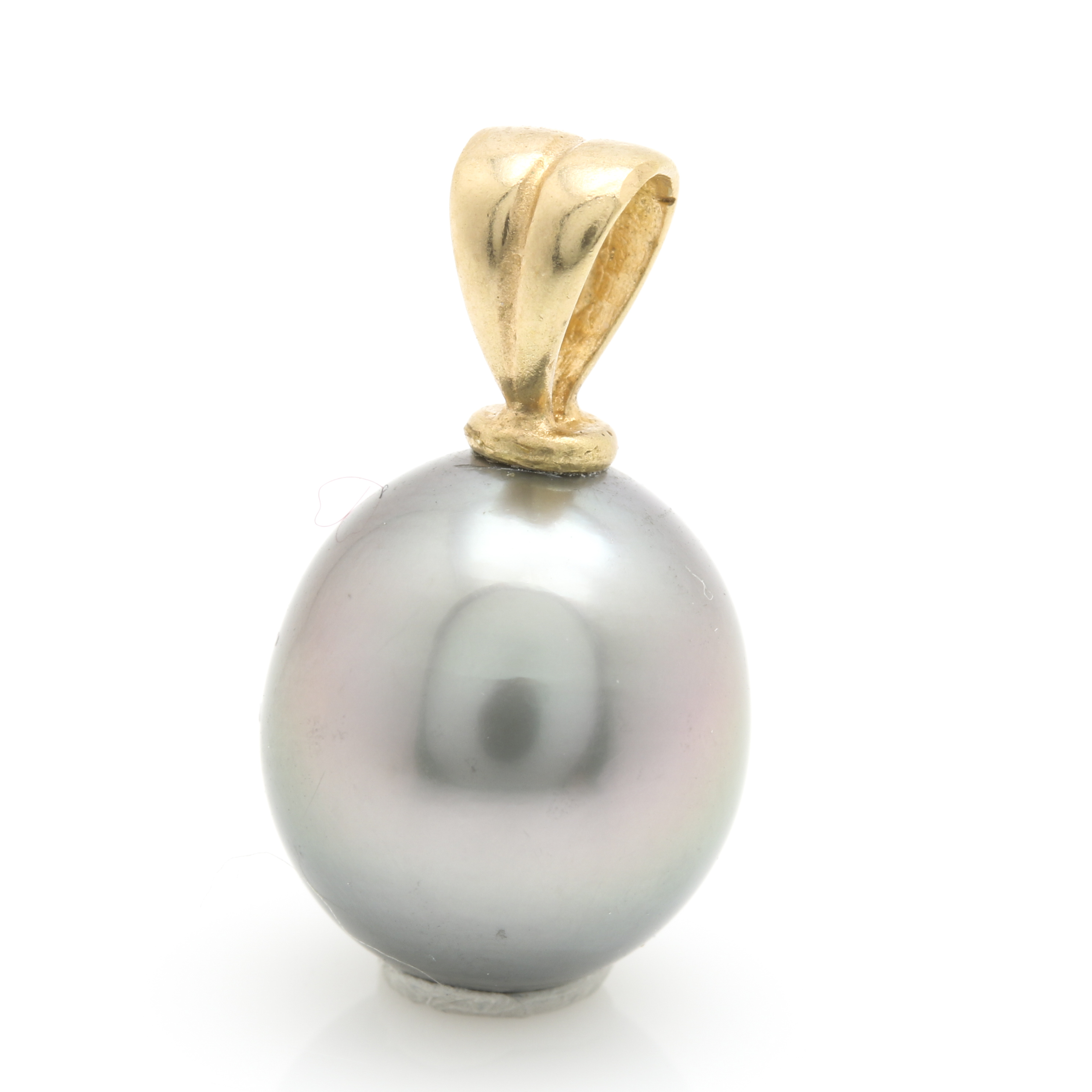 18K Yellow Gold Fossilized Coral Studs and Cultured Pearl Pendant