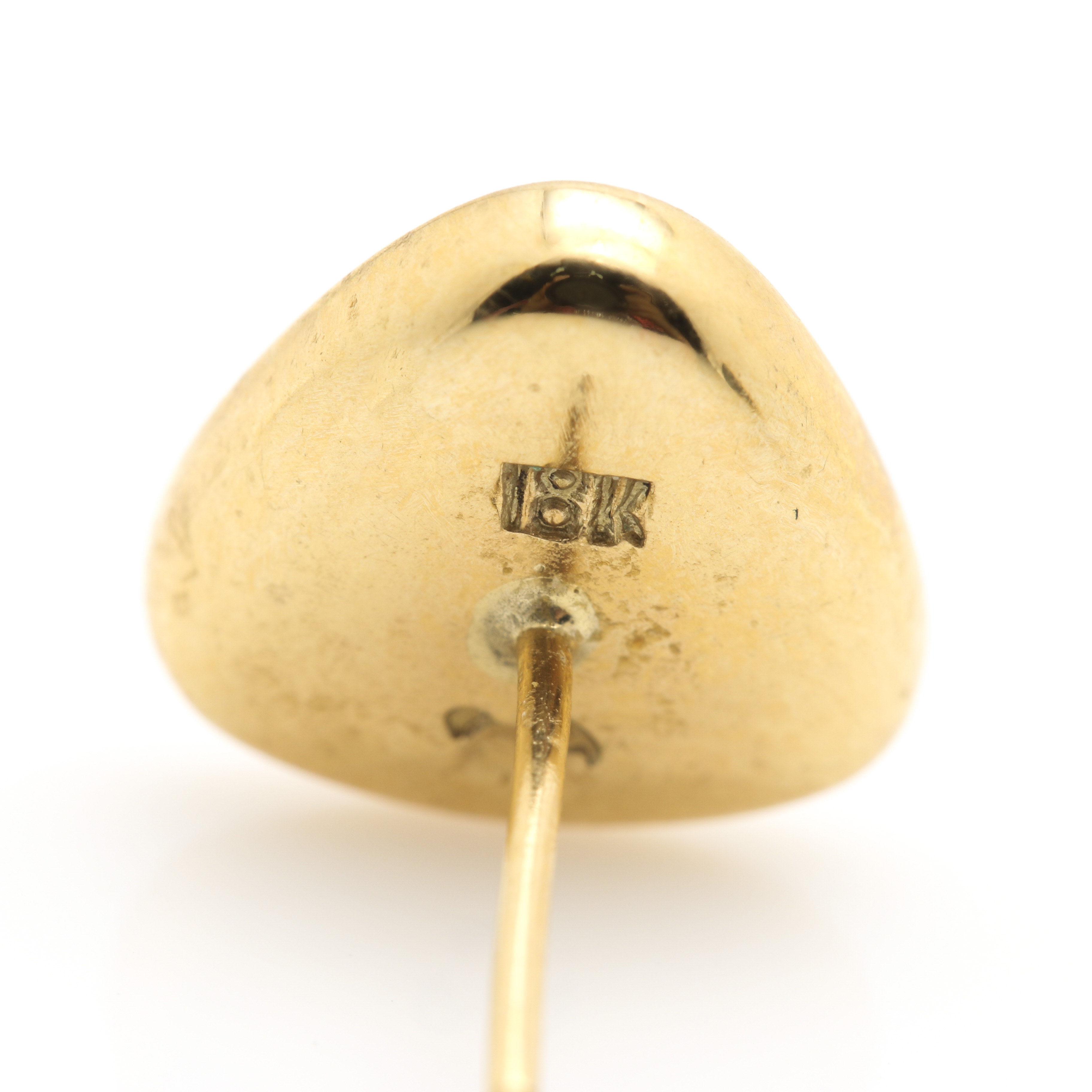 18K Yellow Gold Fossilized Coral Studs and Cultured Pearl Pendant