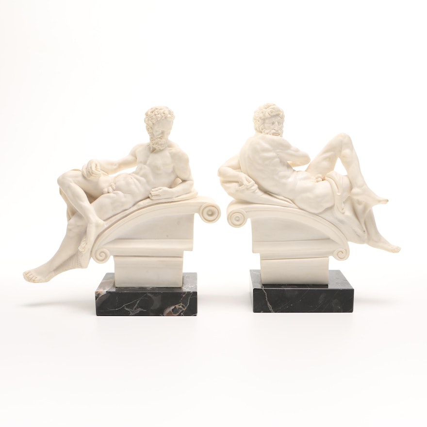 Italian Resin and Marble Bookends