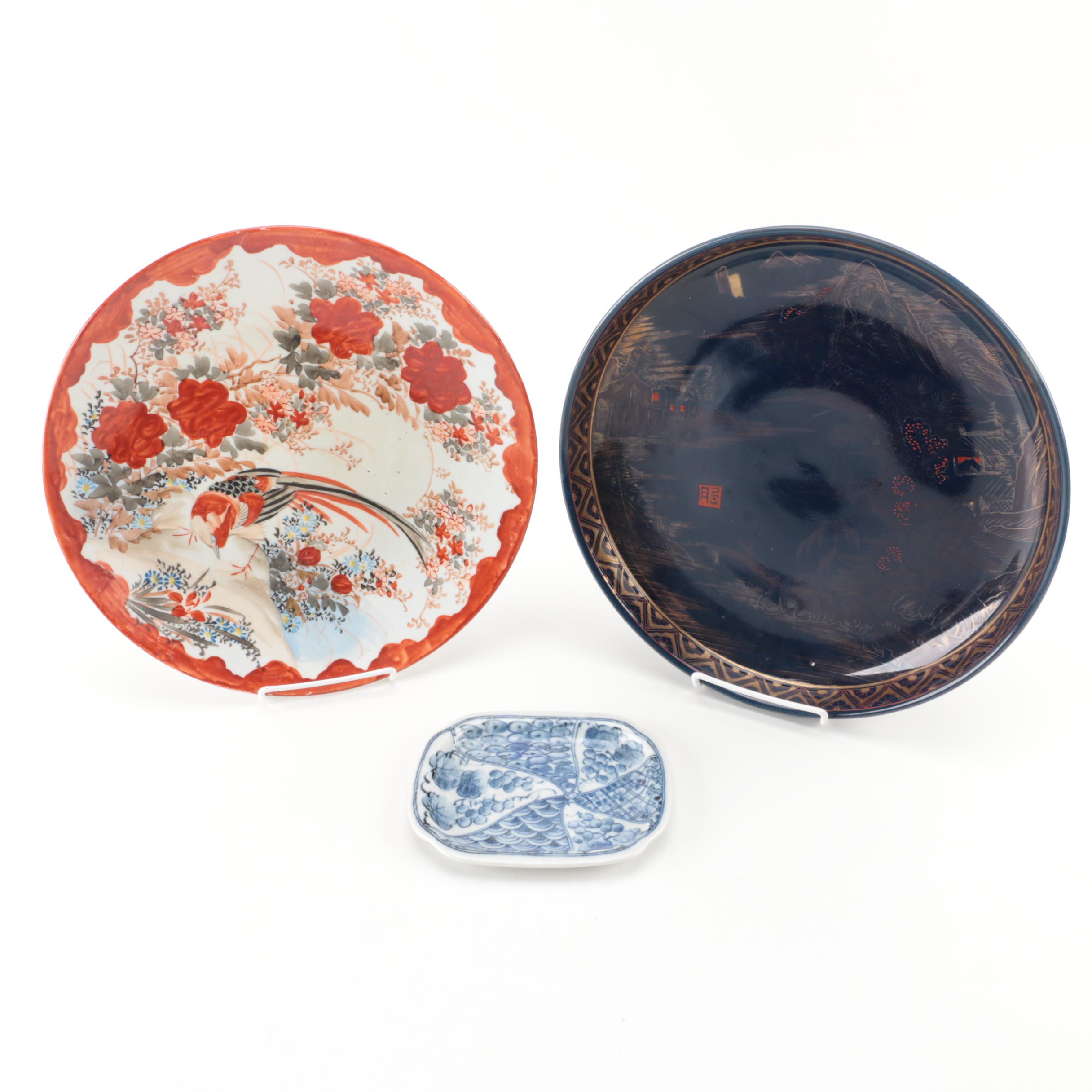 Selection of Vintage Hand-Painted Asian Ceramic Plates