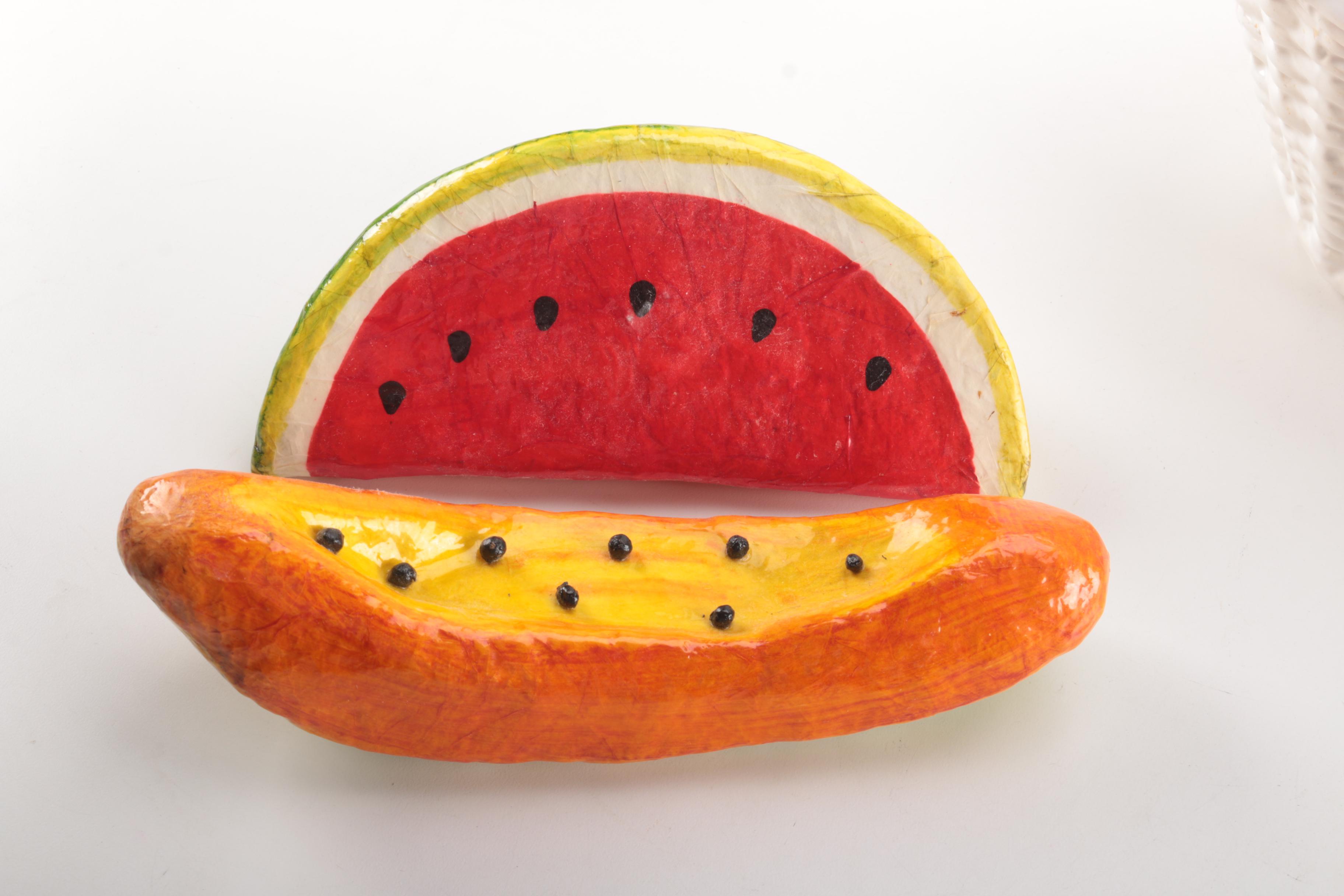 Ceramic Basket of Artificial Fruit