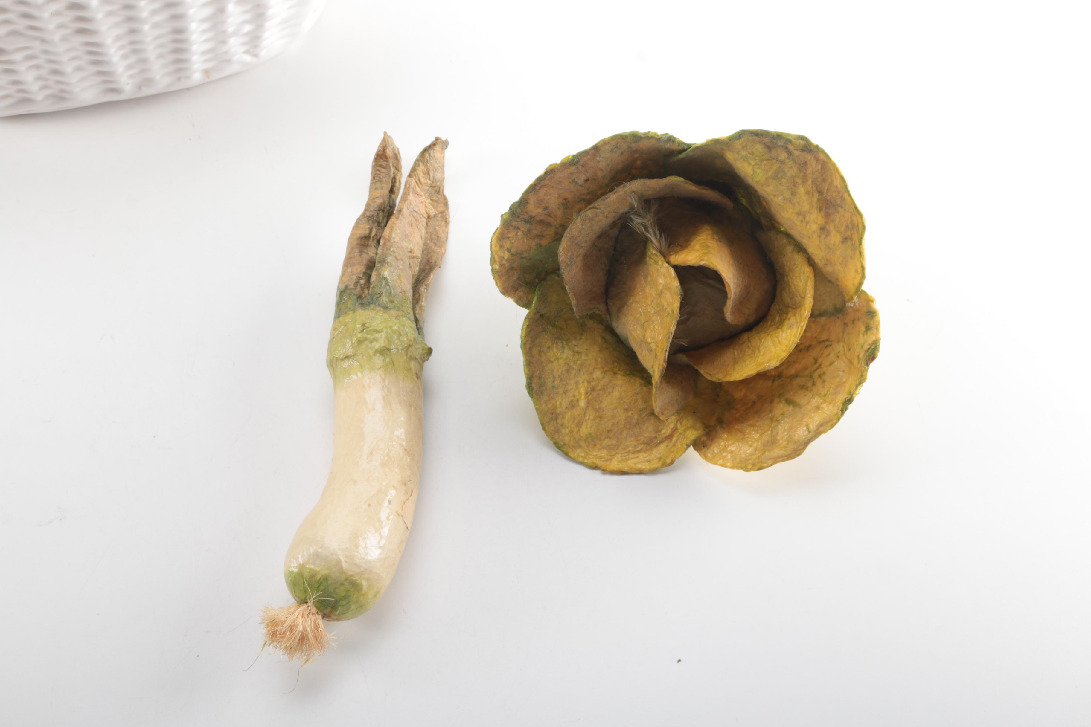 Ceramic Basket of Artificial Fruit