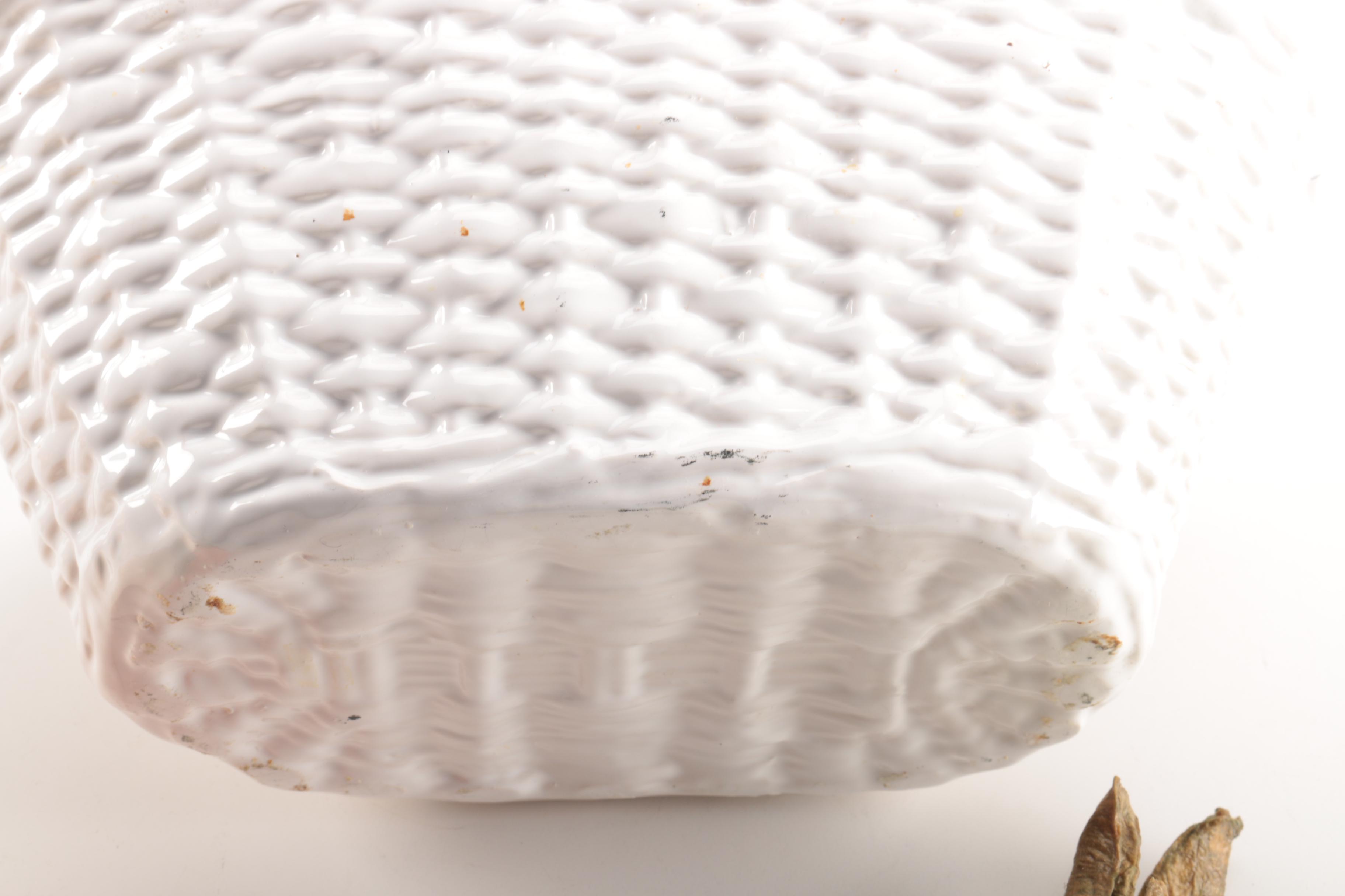 Ceramic Basket of Artificial Fruit