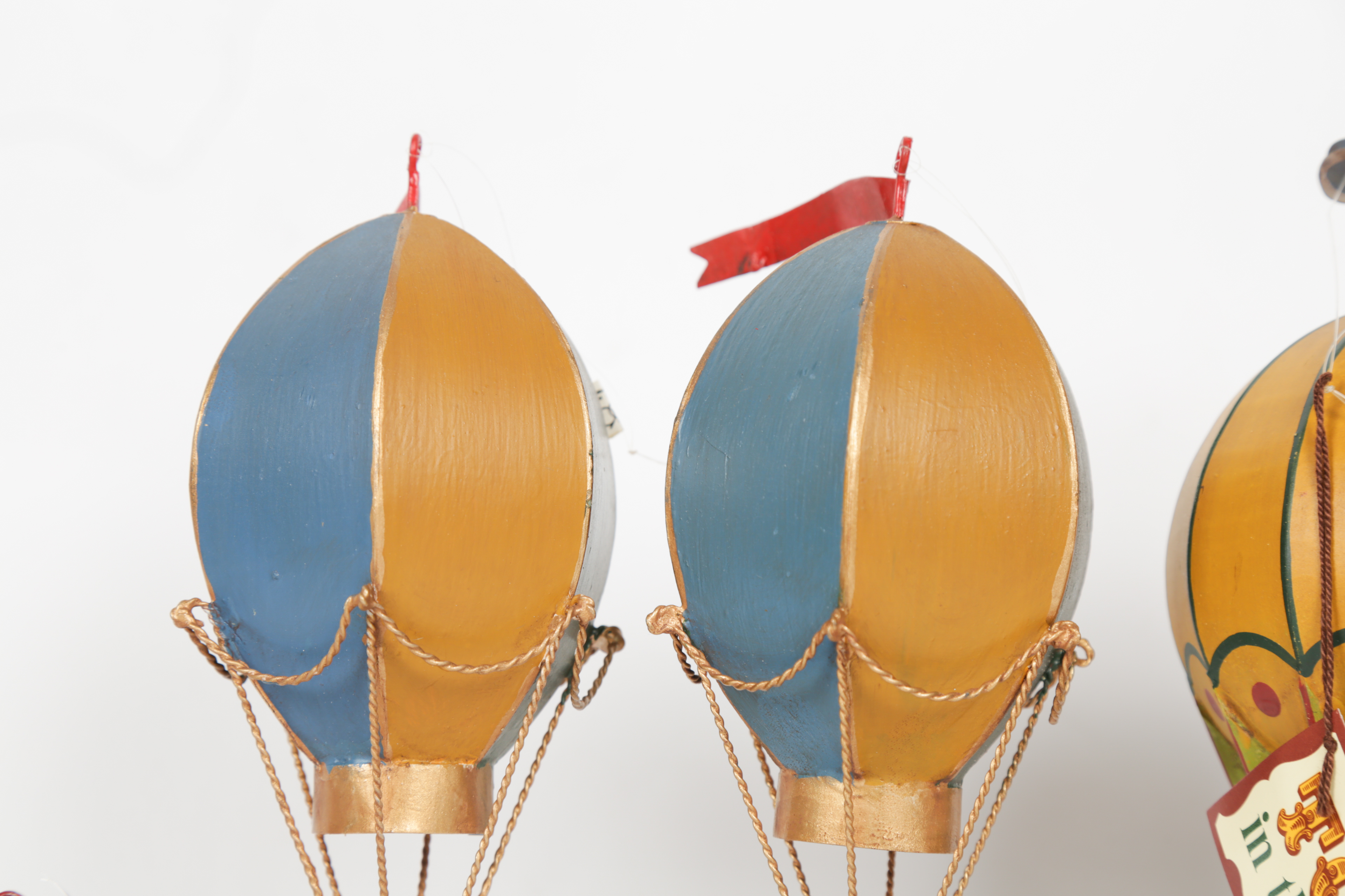 Set of Toys in the Attic "Santa in Hot Air Balloon" Tin Figures by Department 56