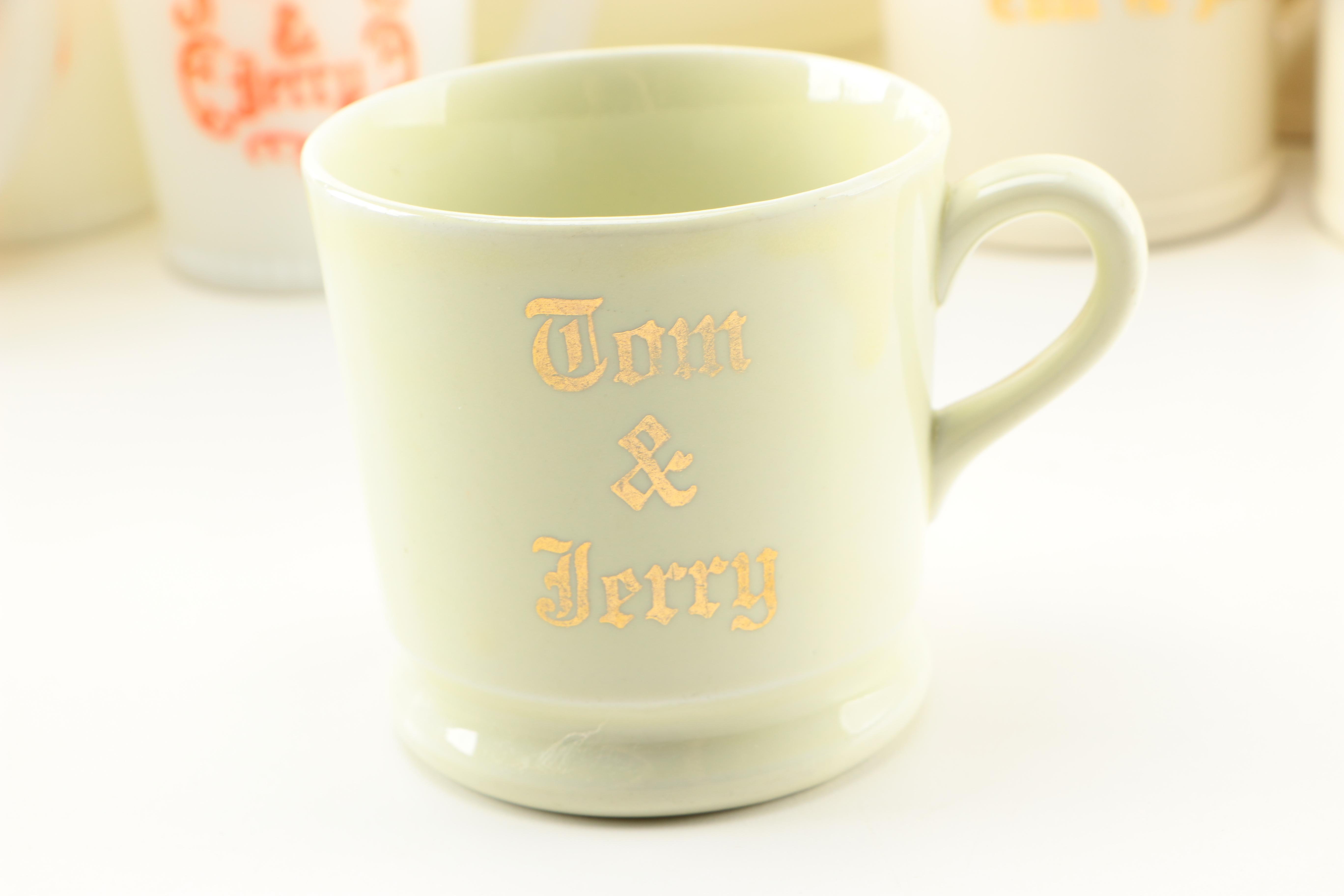 Vintage McKee "Tom & Jerry" Punch Bowl and Mugs With Others