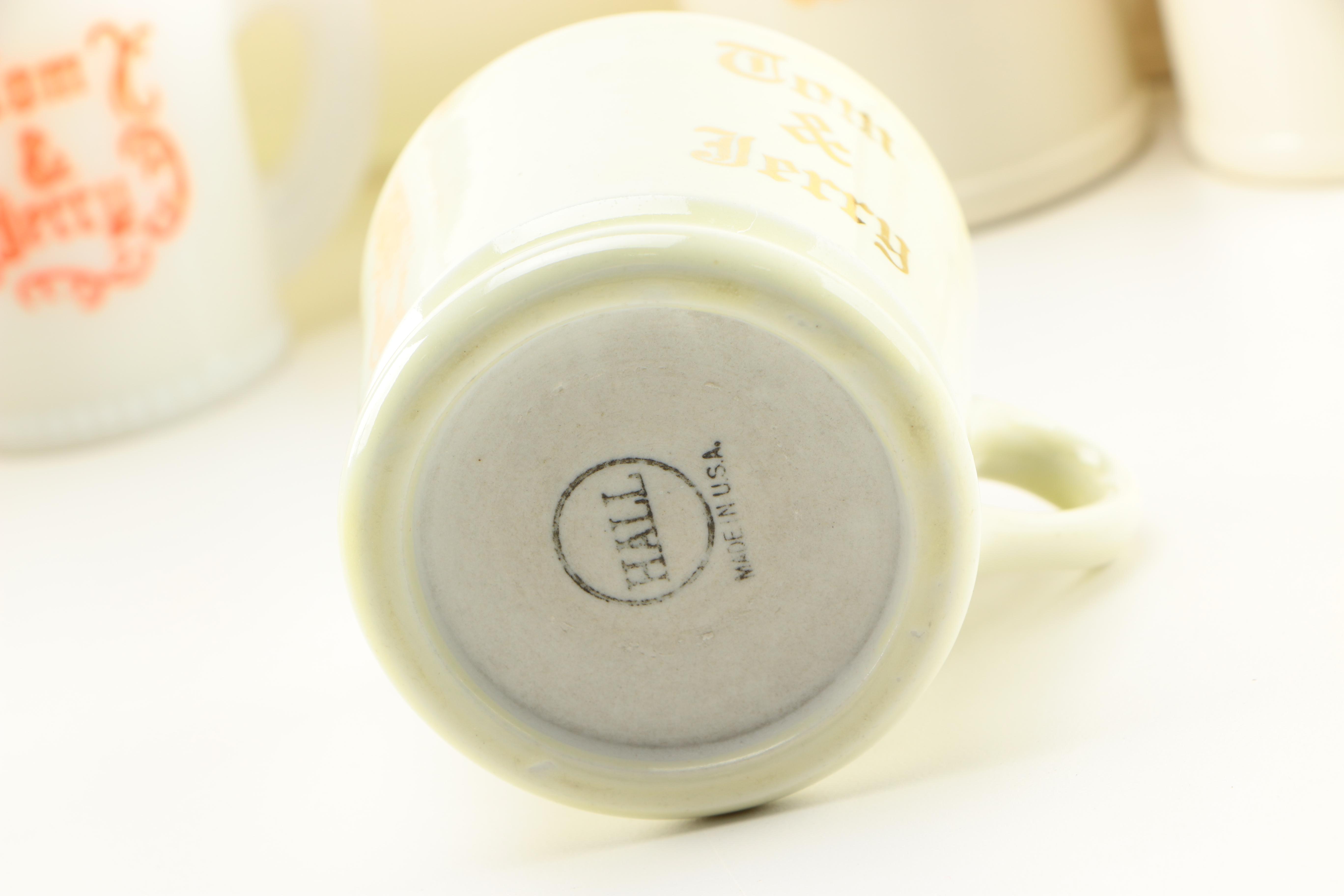 Vintage McKee "Tom & Jerry" Punch Bowl and Mugs With Others