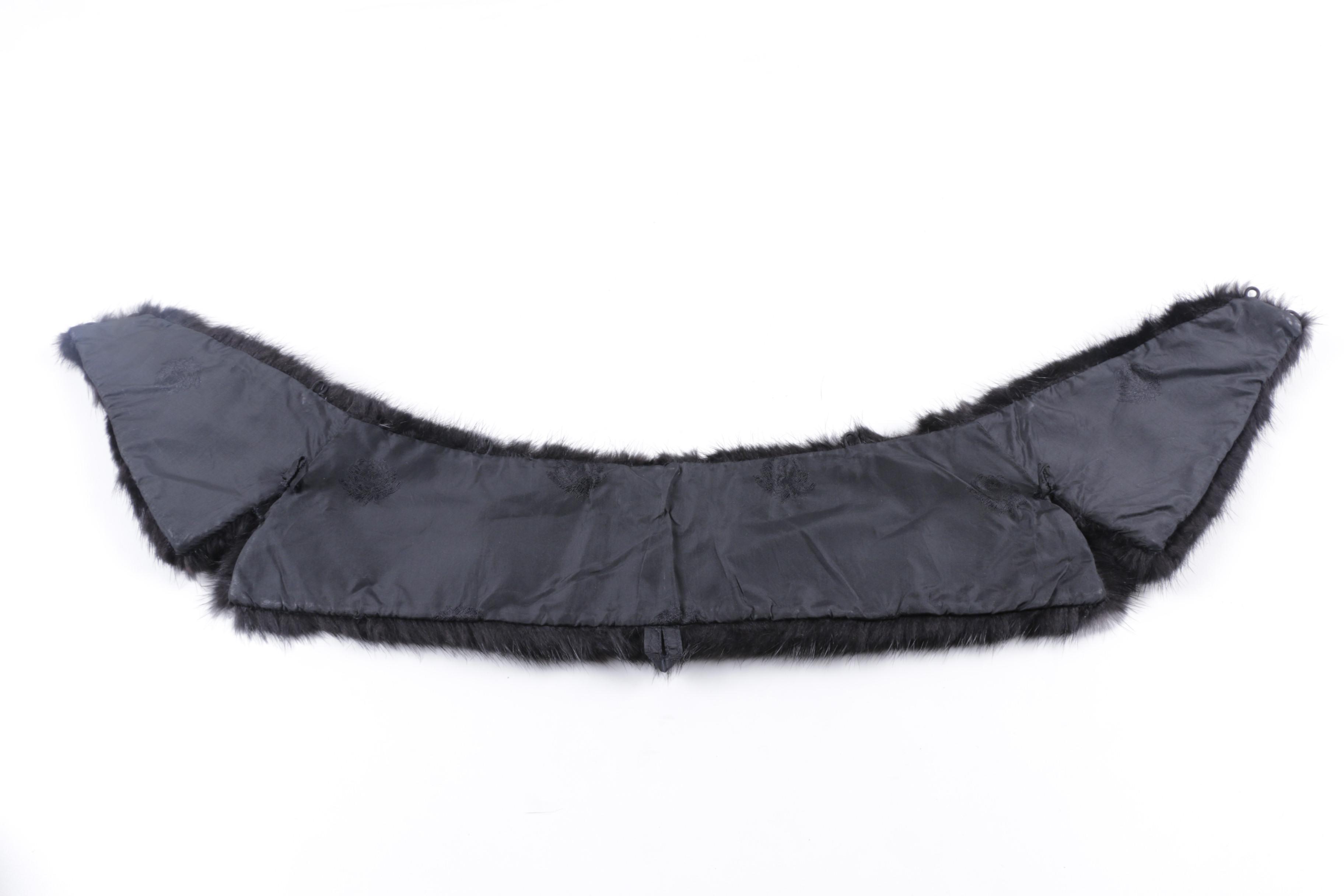 Black Mink Collar and Ear Muffs