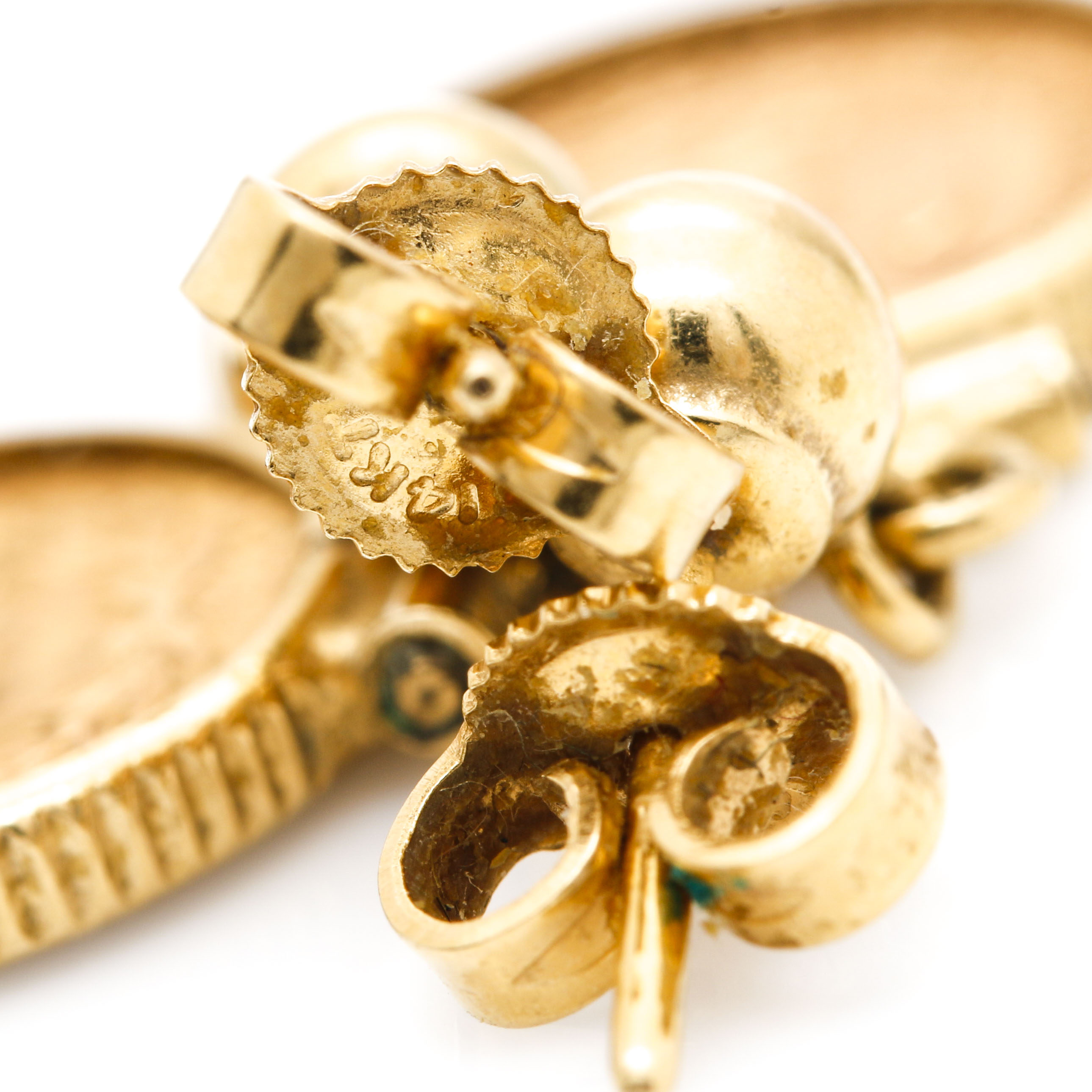 18K Yellow Gold 1945 Mexico 2 Pesos Gold Coin Re-Strike Earrings