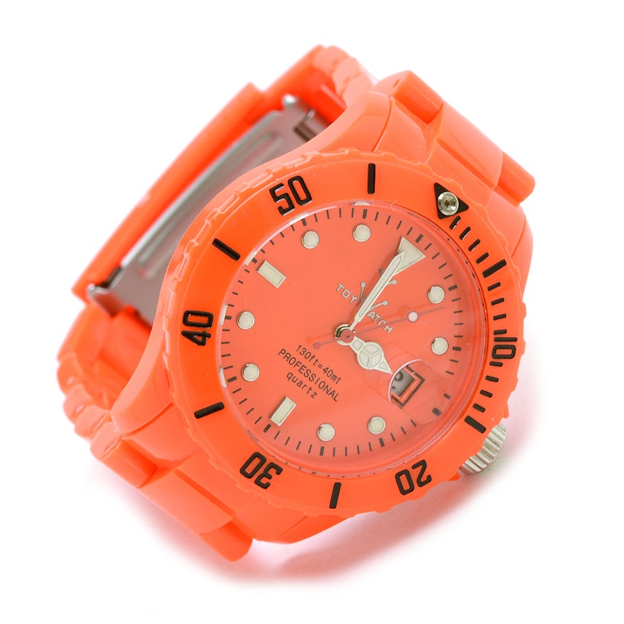 Toy Watch Brand Professional Quartz Wristwatch in Reddish/Orange