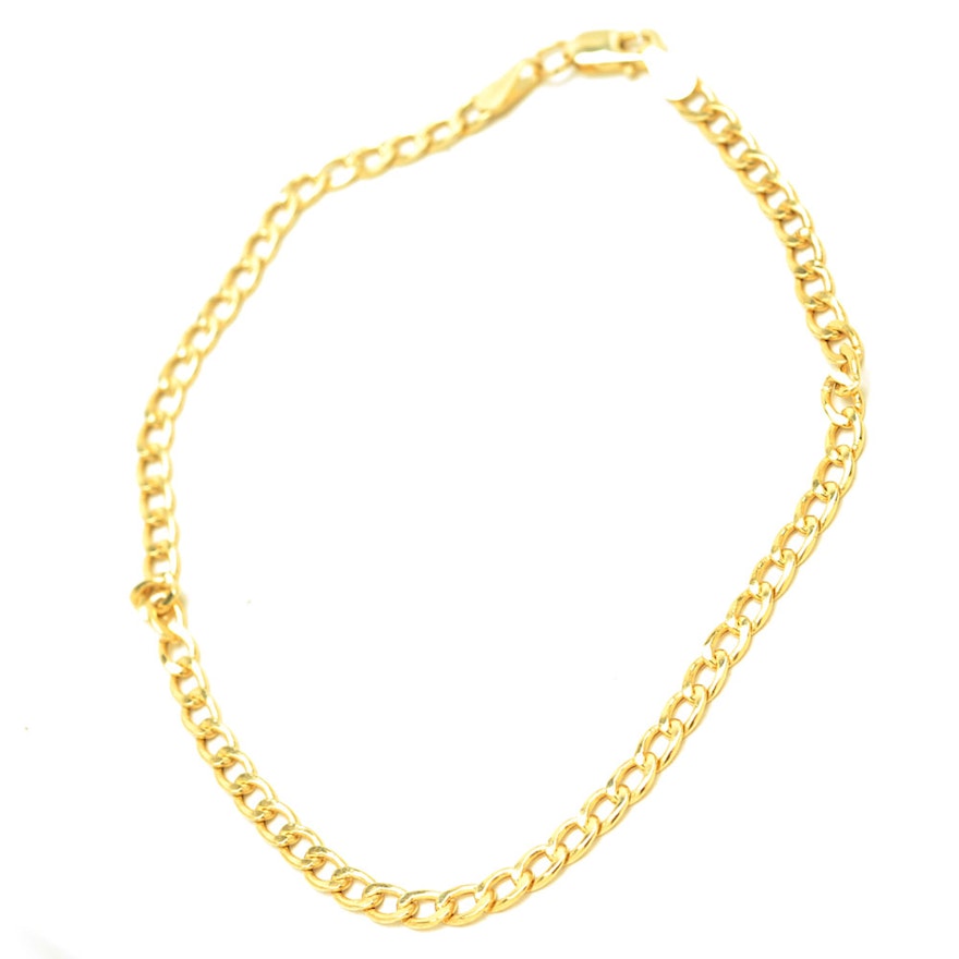 Italian 14K Yellow Gold Chain Link Bracelet