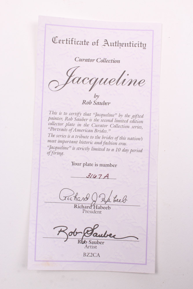 Rob Sauber "Portraits of American Brides" Collectors Plates