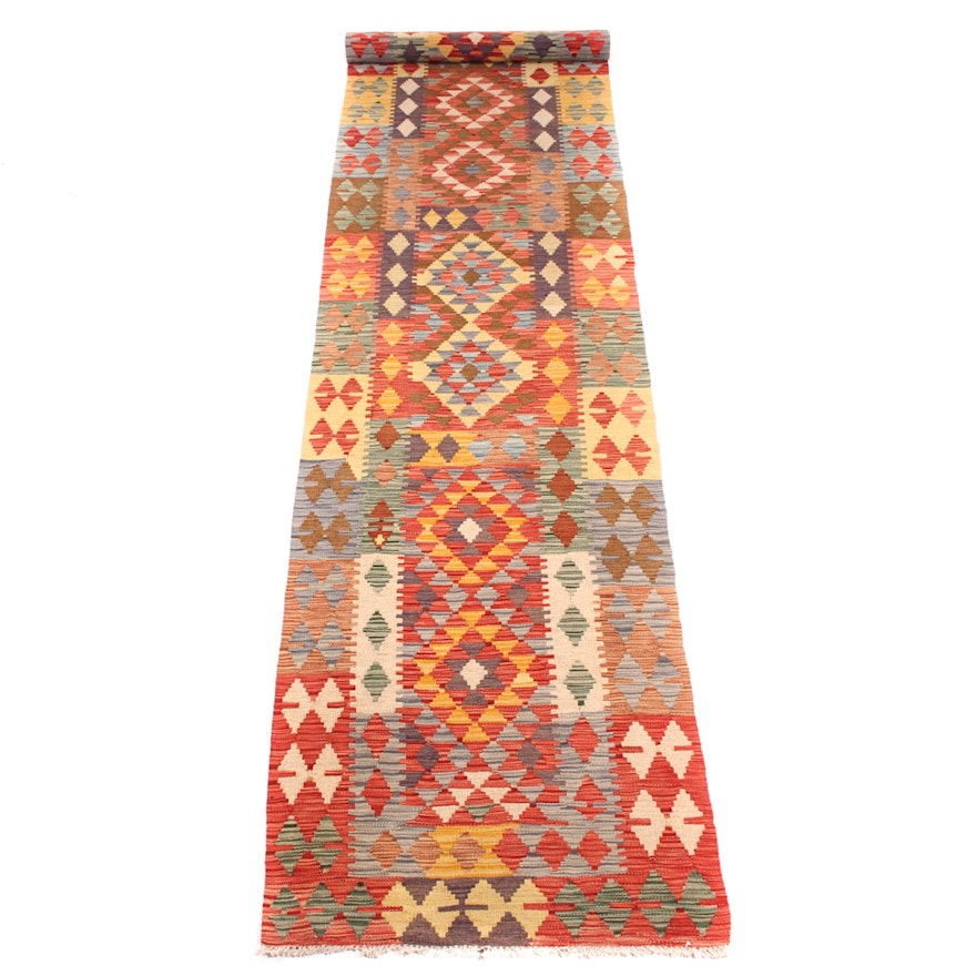 Hand-Knotted Turkish Kilim Carpet Runner