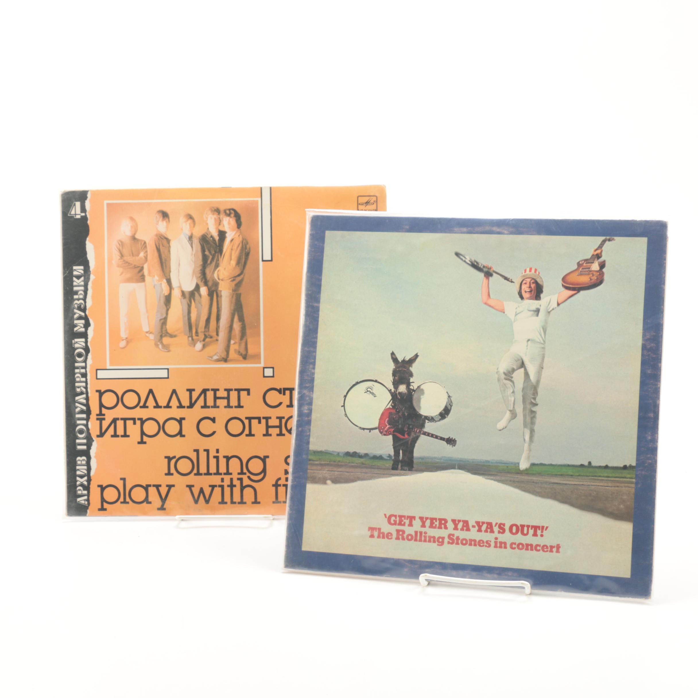 Rolling Stones "Get Yer Ya-Ya's Out!" and "Play With Fire" Russian Print Records