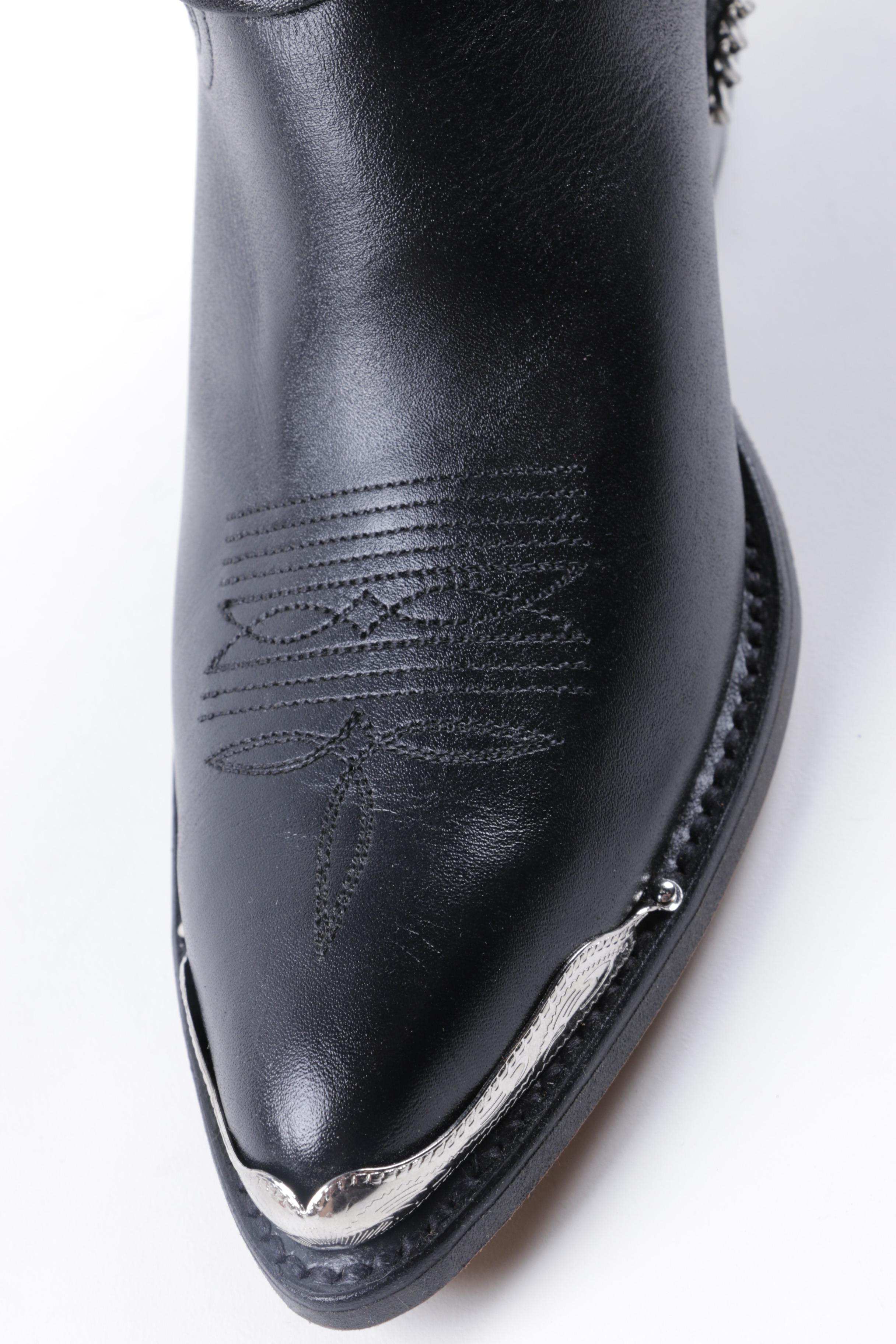 Women's Sage Leather Western Boots and Socks