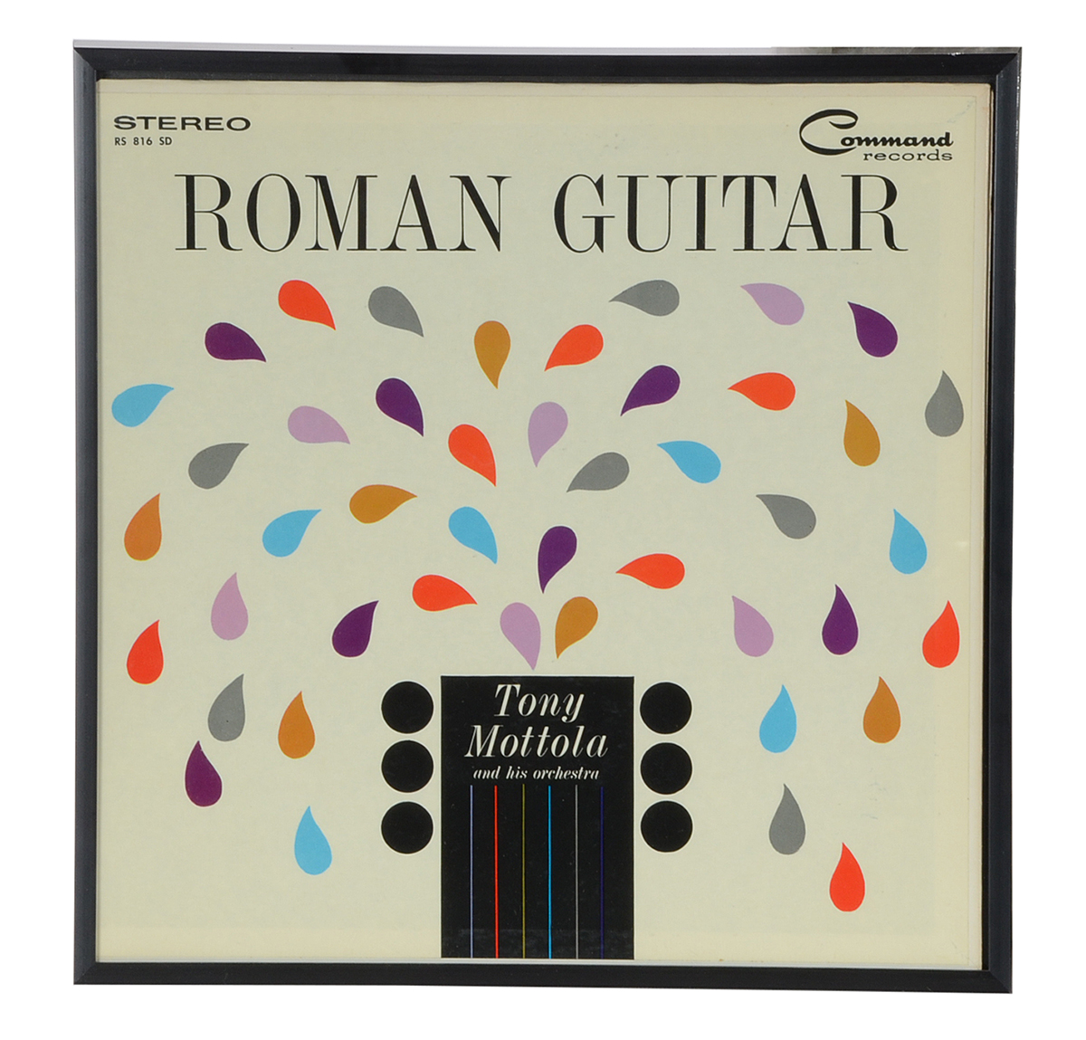 Two Framed Displays of Tony Mottola LP Sleeves