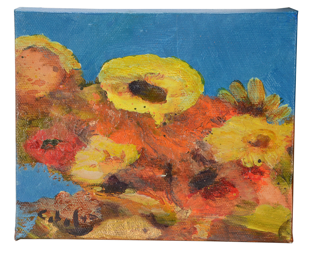 Lisa Schafer Original Acrylic and Gold Leaf on Canvas Triptych