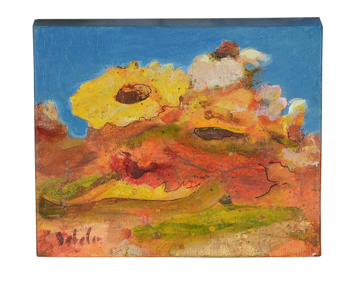 Lisa Schafer Original Acrylic and Gold Leaf on Canvas Triptych