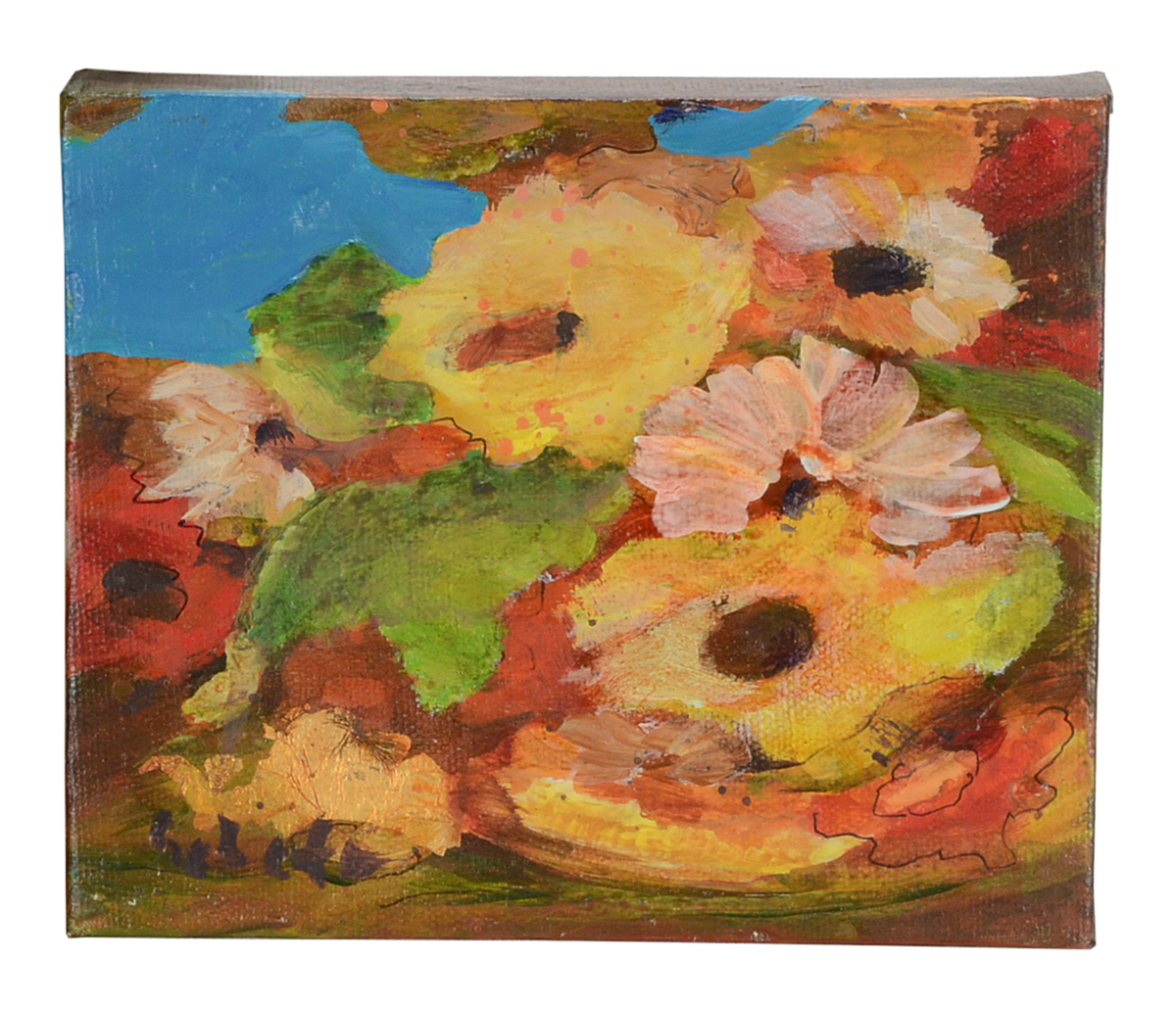 Lisa Schafer Original Acrylic and Gold Leaf on Canvas Triptych