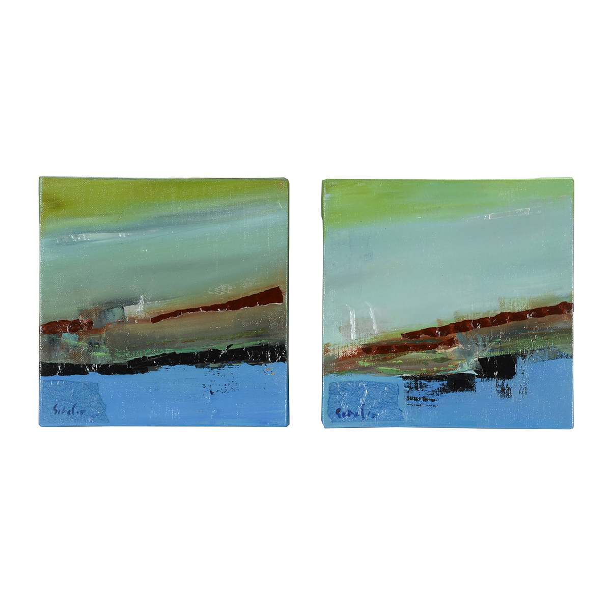 Lisa Schafer Original Mixed Media on Canvas Diptych