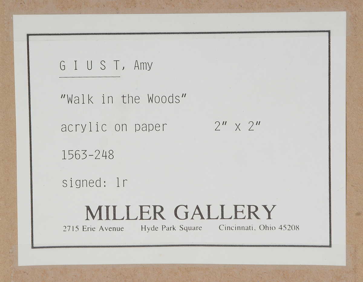 Amy Giust Original Acrylic Miniature on Paper "Walk in the Woods"
