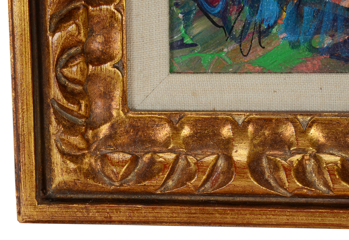 Louis Spiegel Original 1970 Clown Portrait Oil on Canvas