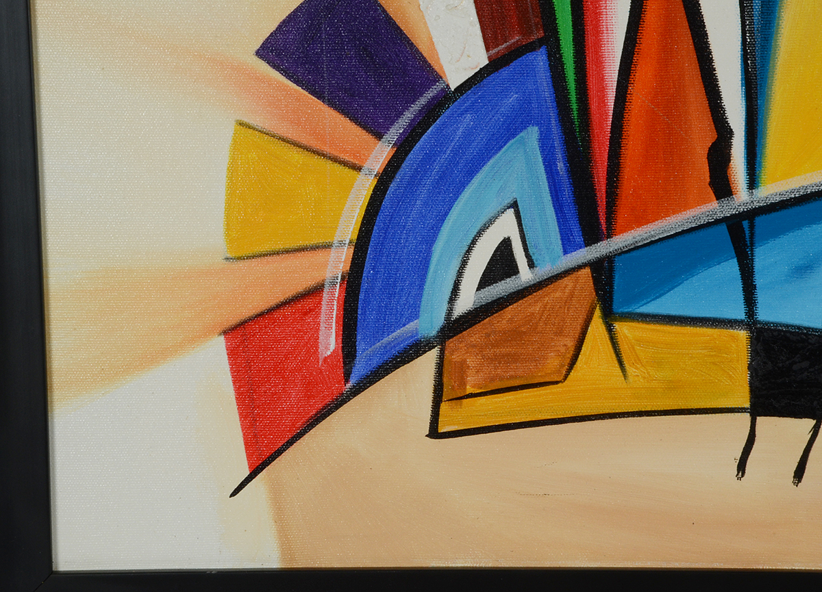 Alfred Gockel Original Large Mixed Media Painting on Canvas "Tripping"