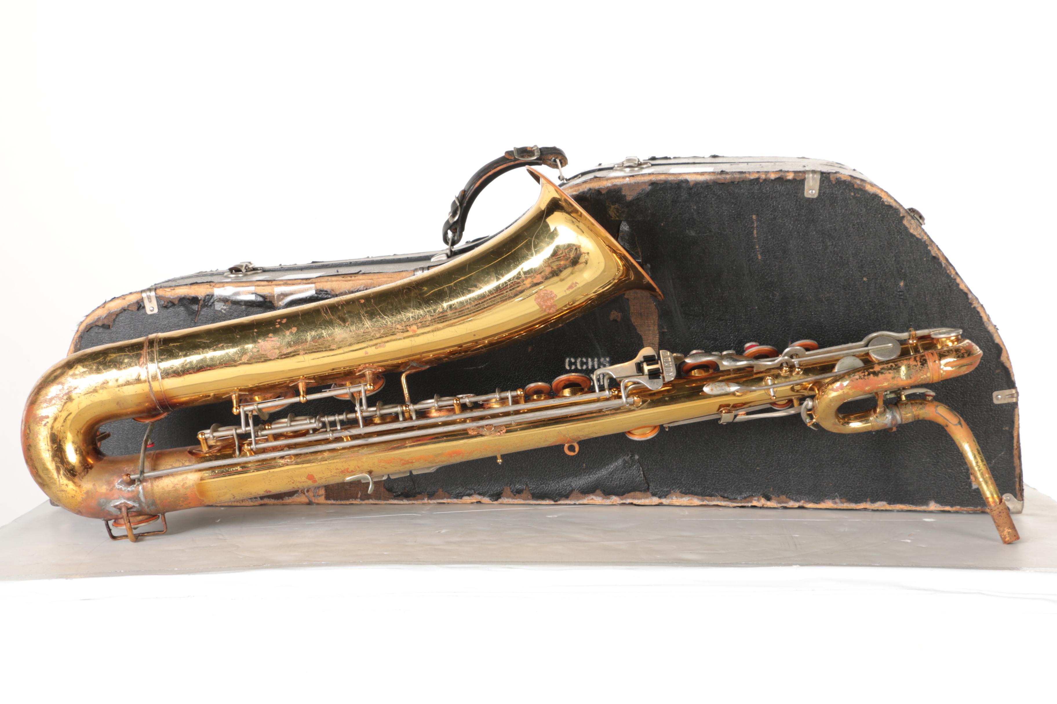 Vintage Bundy Baritone Saxophone With Case