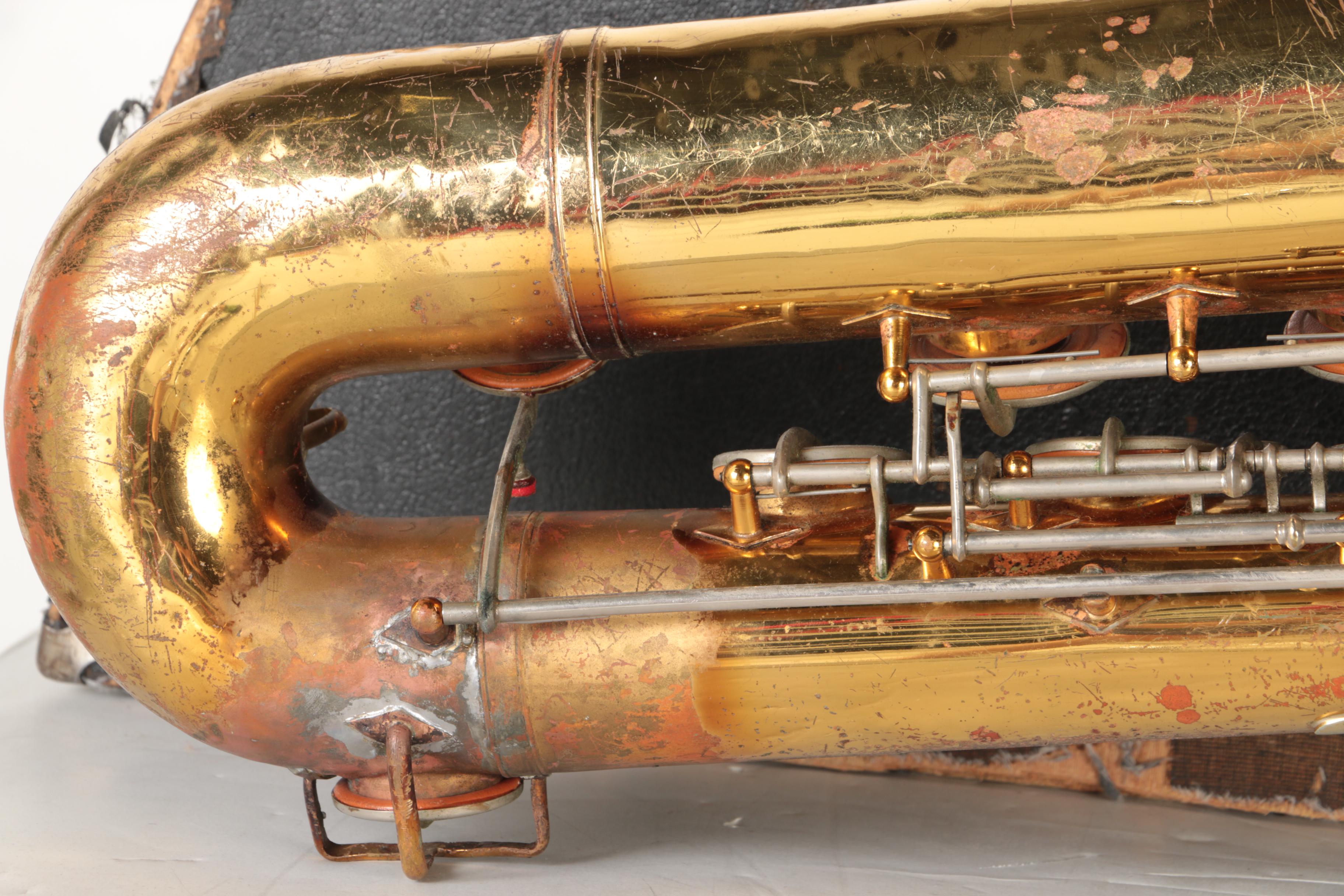 Vintage Bundy Baritone Saxophone With Case