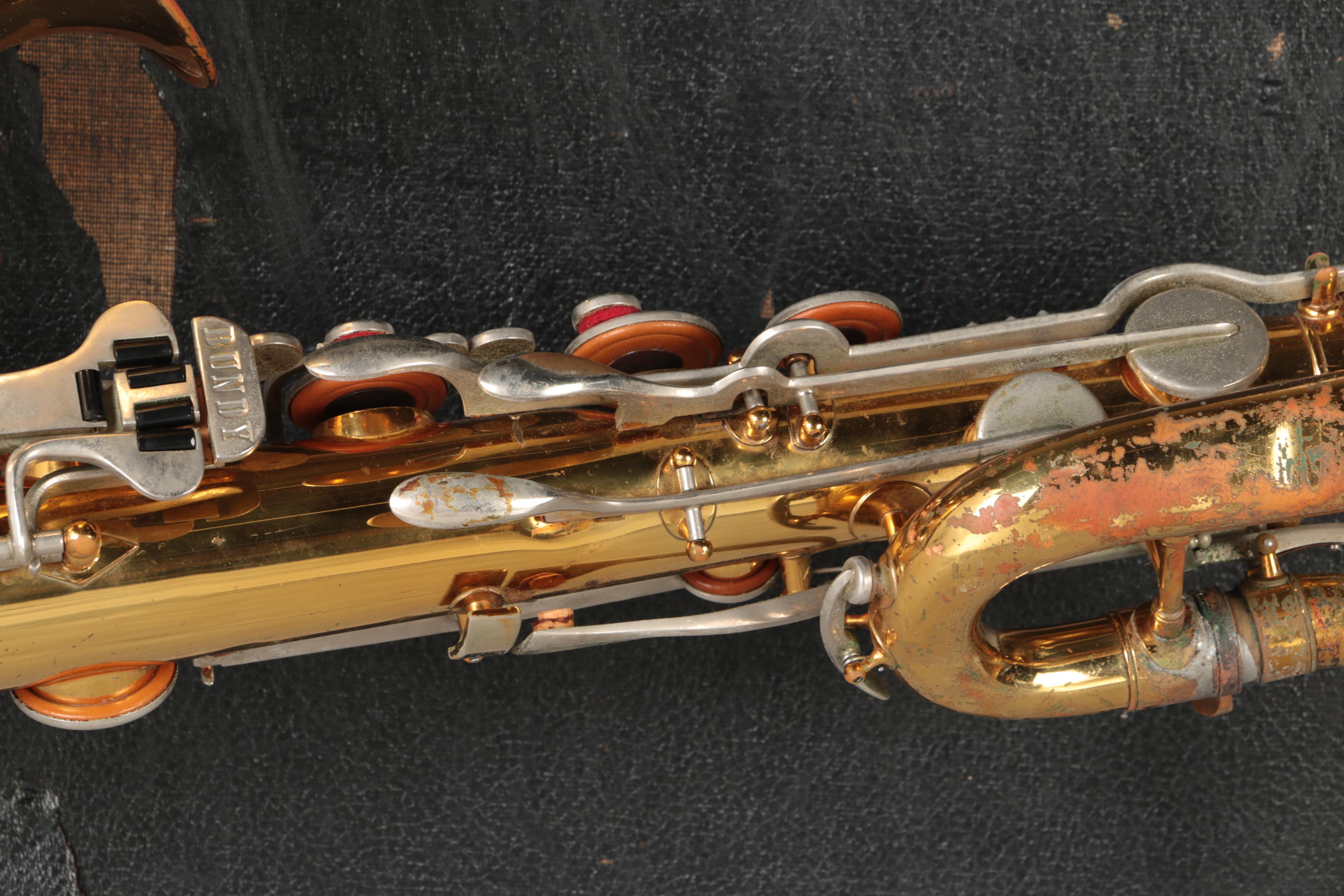 Vintage Bundy Baritone Saxophone With Case