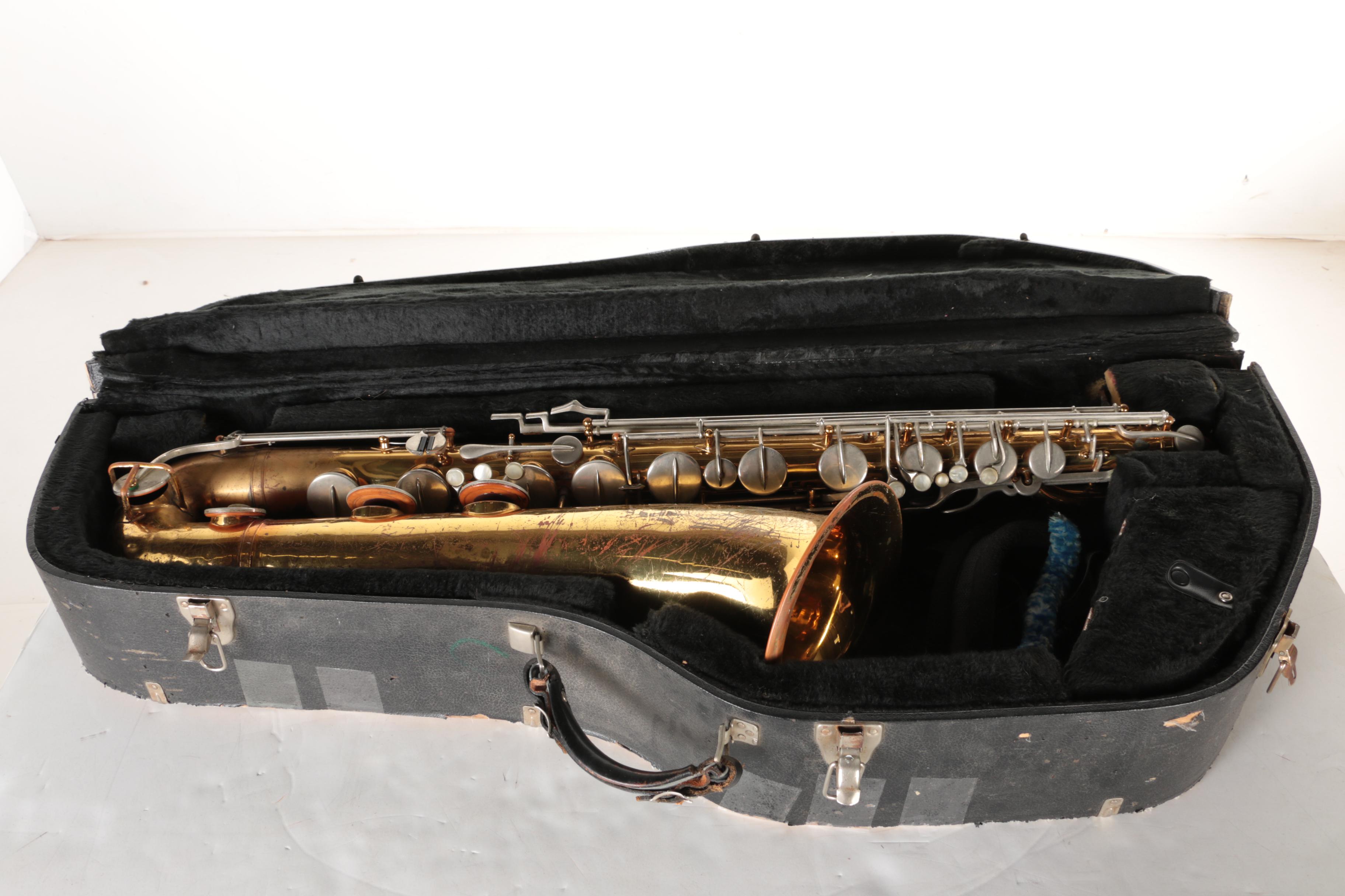 Vintage Bundy Baritone Saxophone With Case