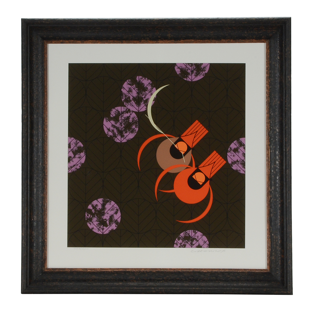 Charley Harper Signed Limited Edition Serigraph "Redbirds and Redbuds"