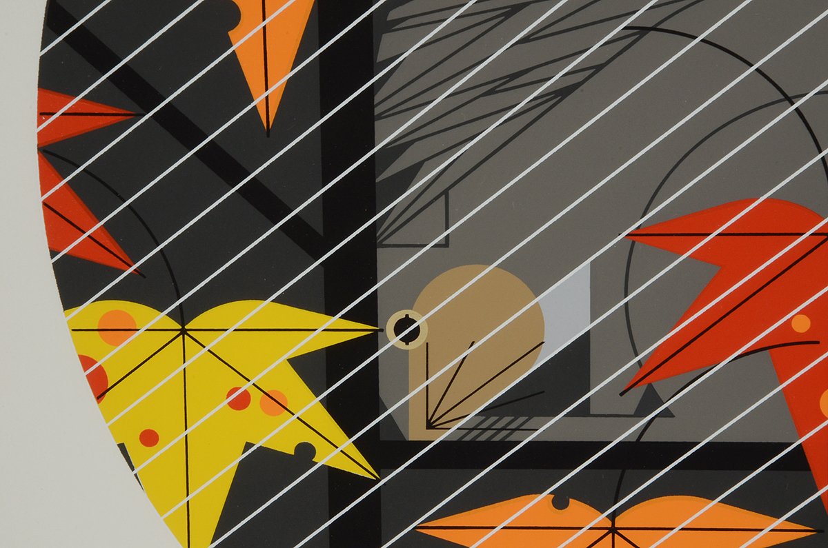 Charley Harper Signed Limited Edition Serigraph "Squirrel in a Squall"