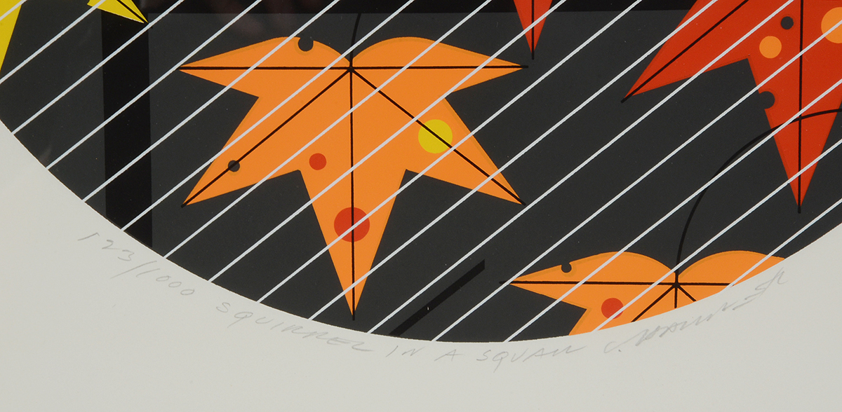 Charley Harper Signed Limited Edition Serigraph "Squirrel in a Squall"