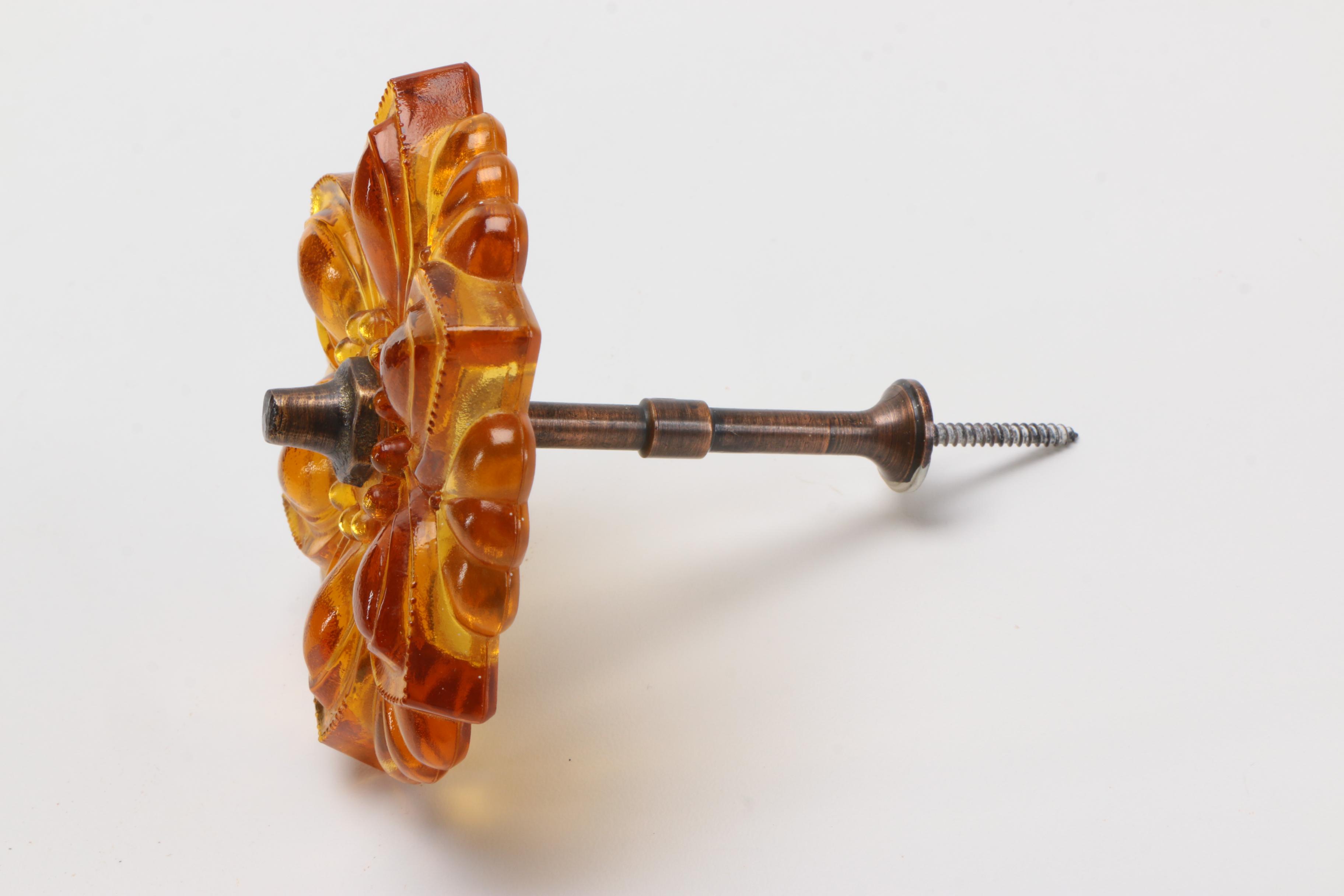 Vintage Amber Glass Curtain Tie Backs